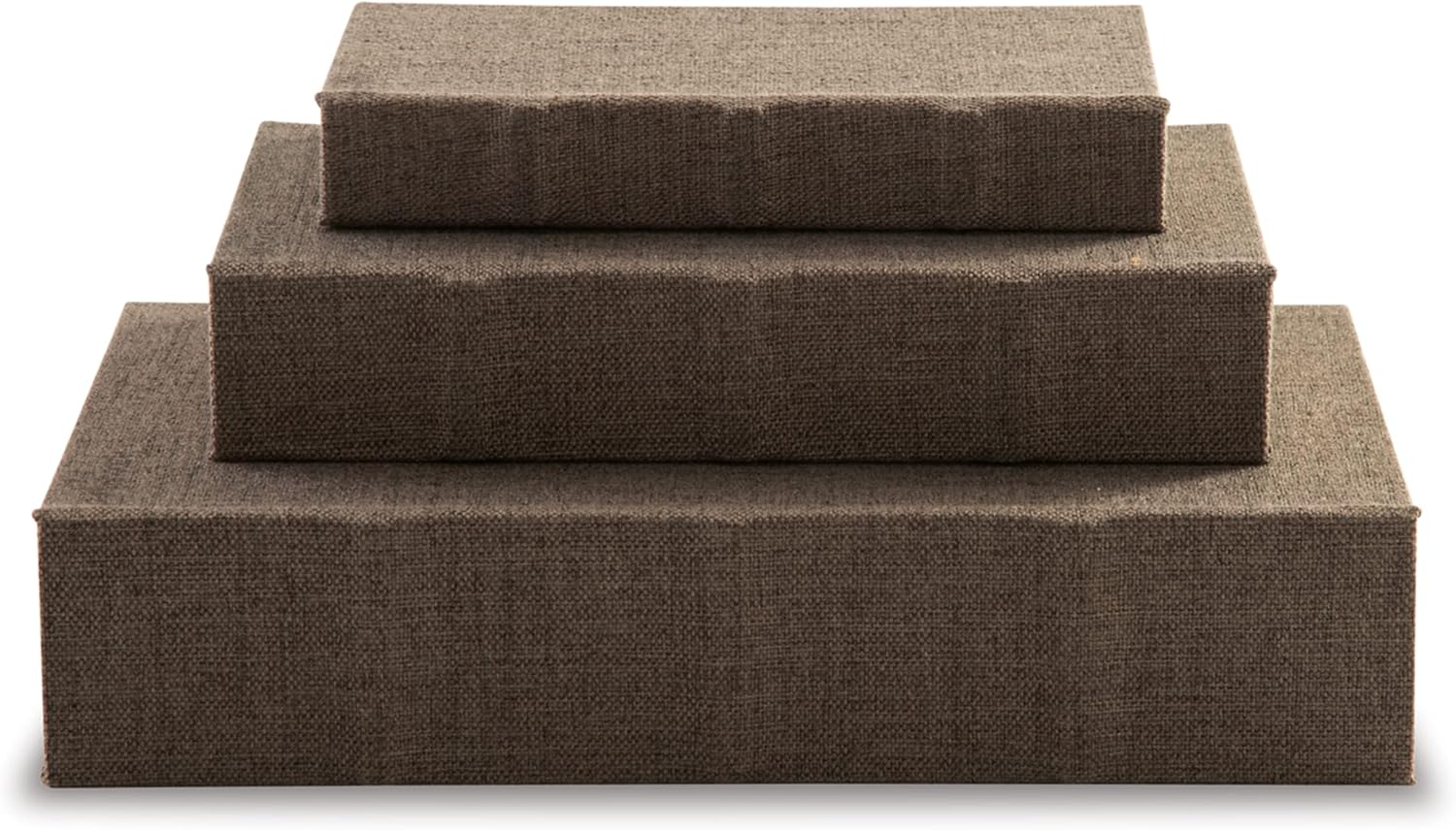 Jolina Vintage 3 Piece Faux Book Keepsake Storage Box Set / Dark Brown
