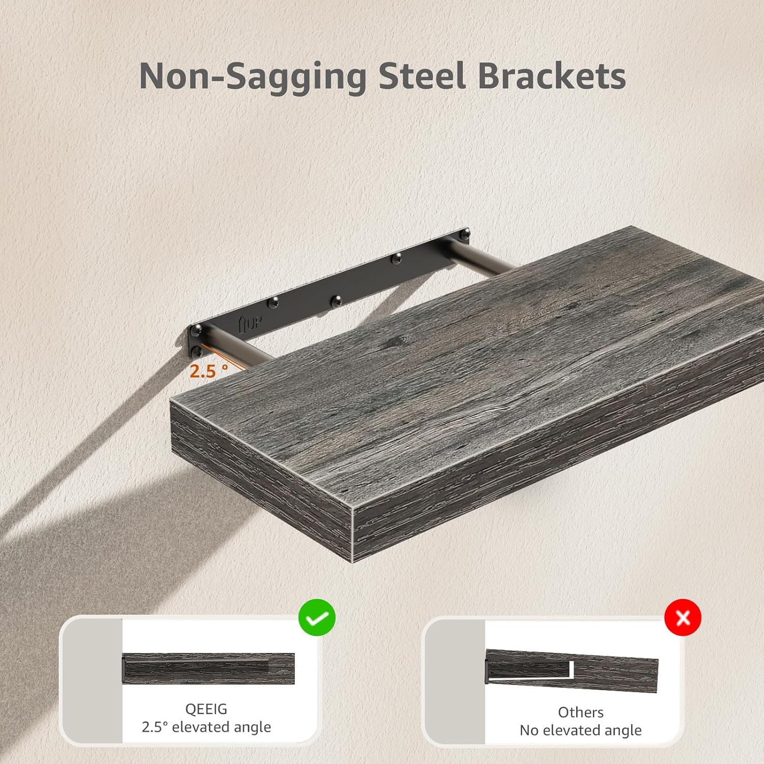 Bathroom Floating Shelves / 15.7 / Grey