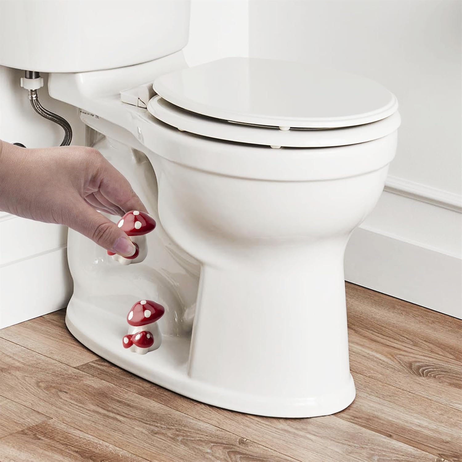 Mushroom Toilet Bolt Covers / Red