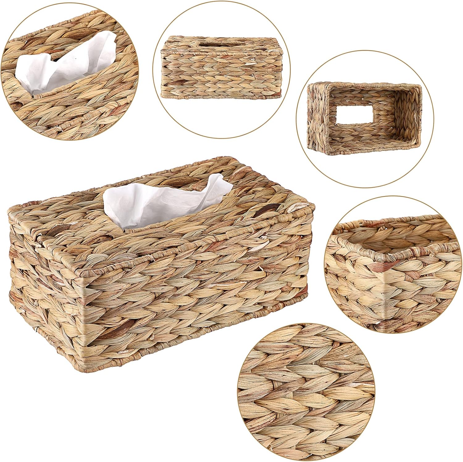 Tissue Box Cover Water Hyacinth Tissue Box Rectangular Tissue Holder / 11 x 6.7 / Inch/rectangular