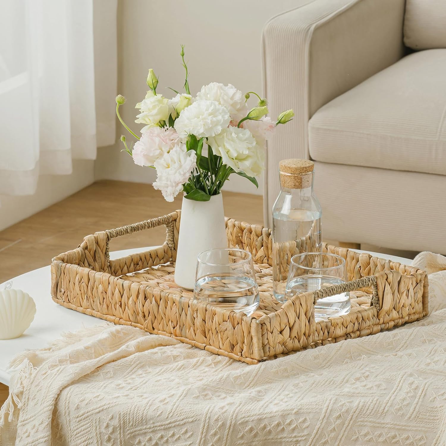 Seagrass Handwoven Trays / 17.3 x 13.4 x 3.6 / Water Hyacinth-rectangle