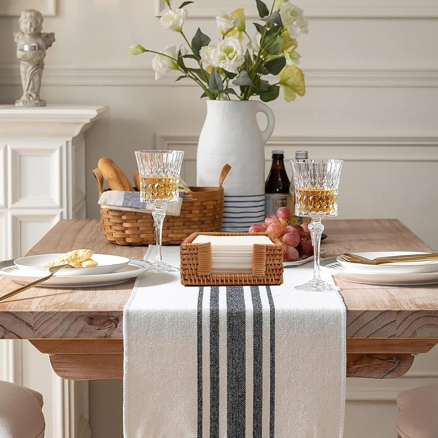 Wicker Napkin Holders / 5.9 Inch / Honey Brown / 5 x 5