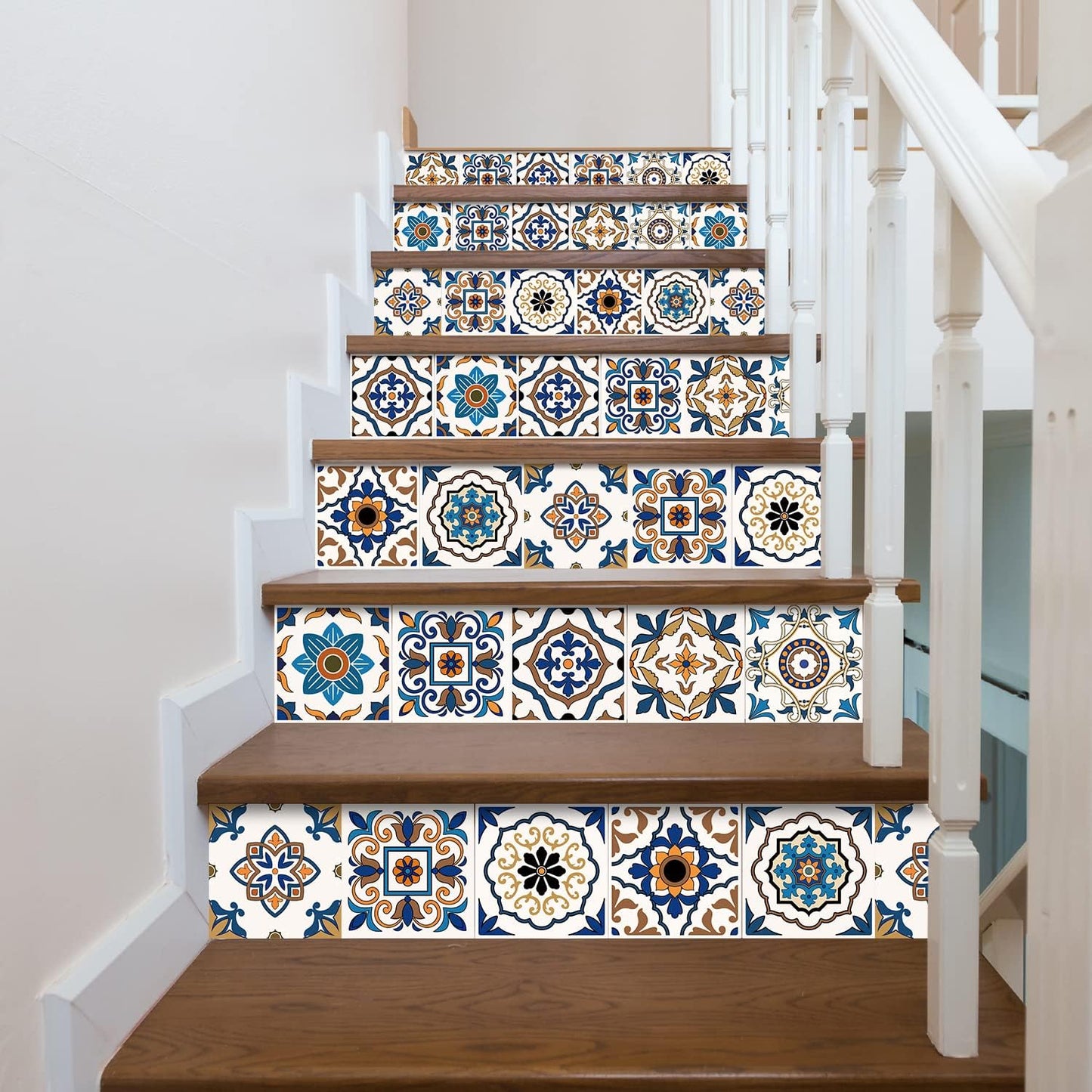 Adhesive Vinyl Backsplash Tile Decals / 4 x 4 / Multi Color / Set of 24