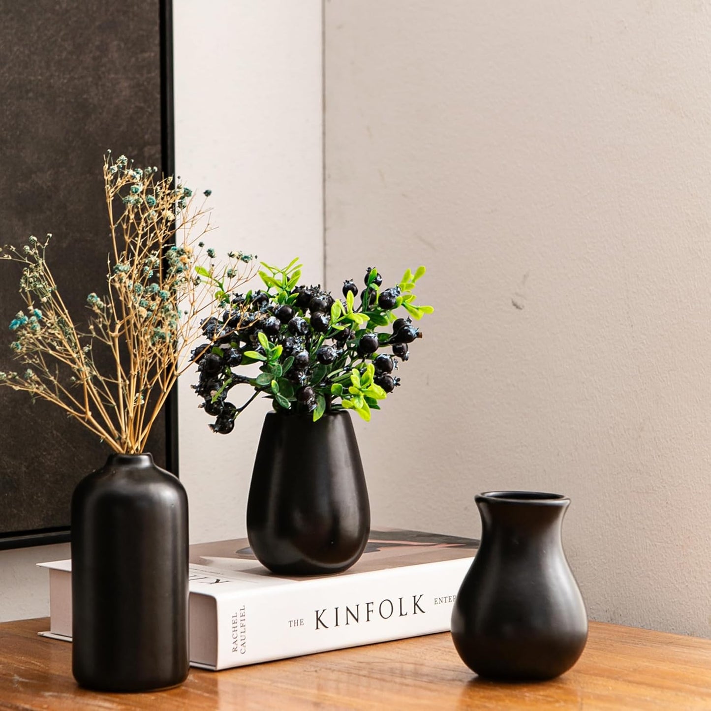 Ceramic Bud Vases / Black Bud Vases / Set of 11