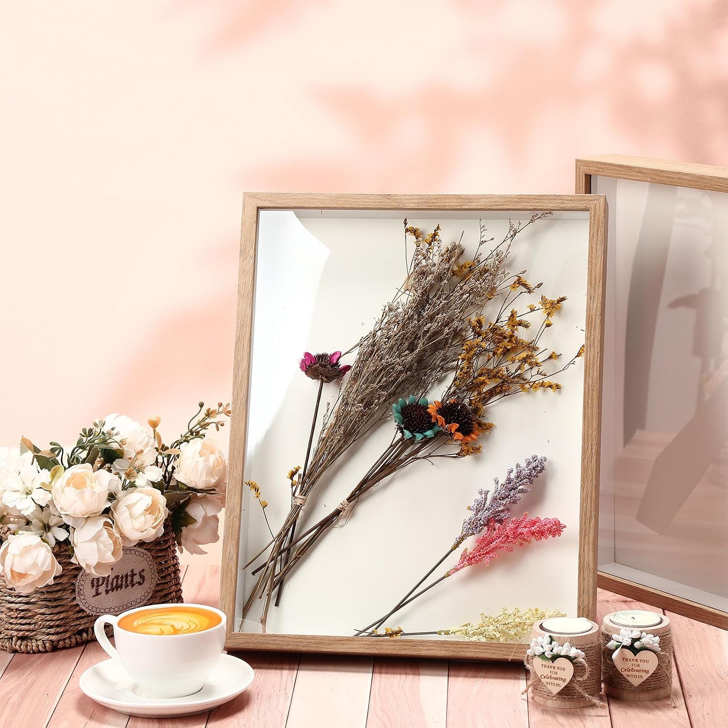 Ripeng 16 Pack 11x14 Inch Shadow Box Frame Display Cases, Deep Picture Frames for Wedding Bouquet Preservation