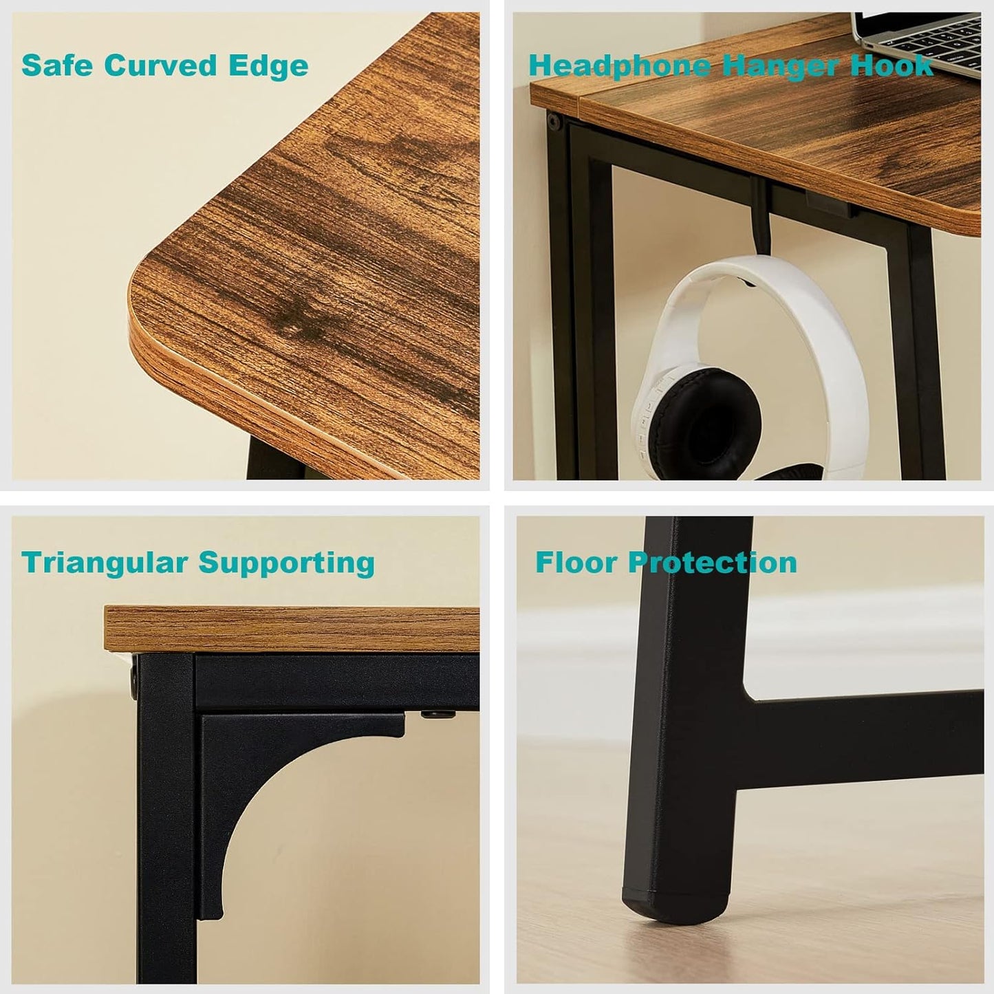 Foldable Computer Desks / 31.5 x 15.7 / Small Size / Brown
