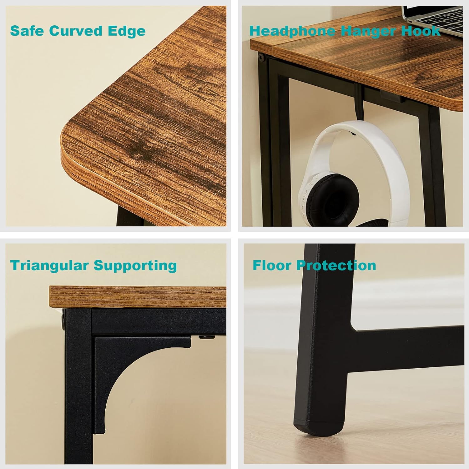 Foldable Computer Desks / 31.5 x 15.7 / Small Size / Brown