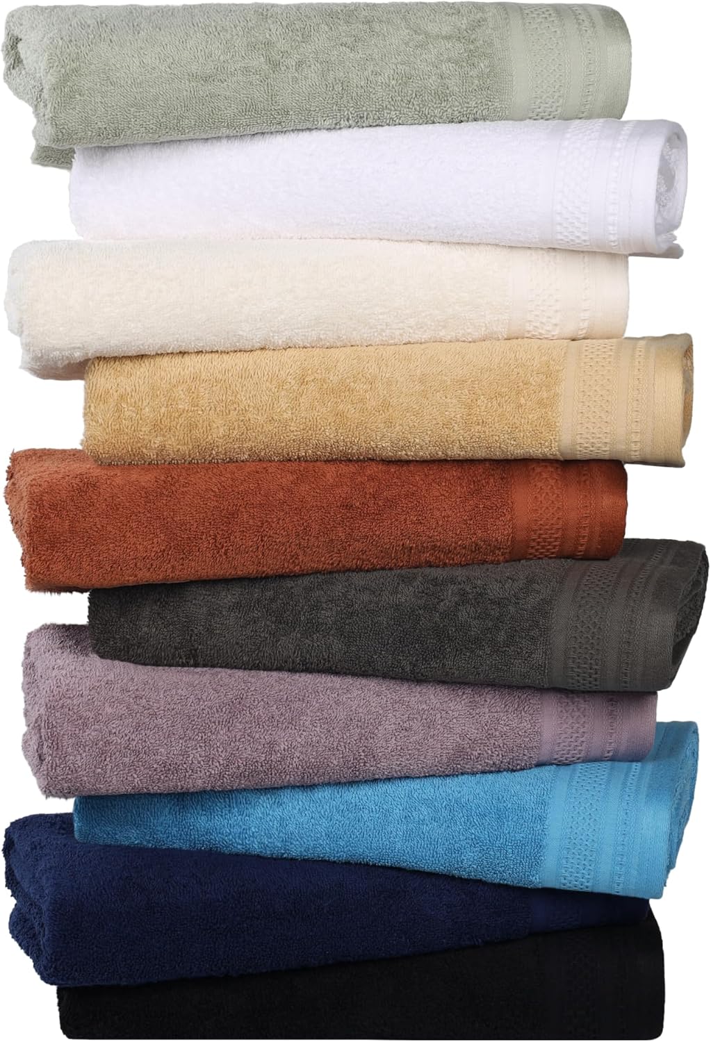 Superior Honeycomb 100% Cotton 500 GSM 12 Piece Bath Towel Set, 6 Washcloths, 4 Hand, 2 Bath Towels, Ideal for