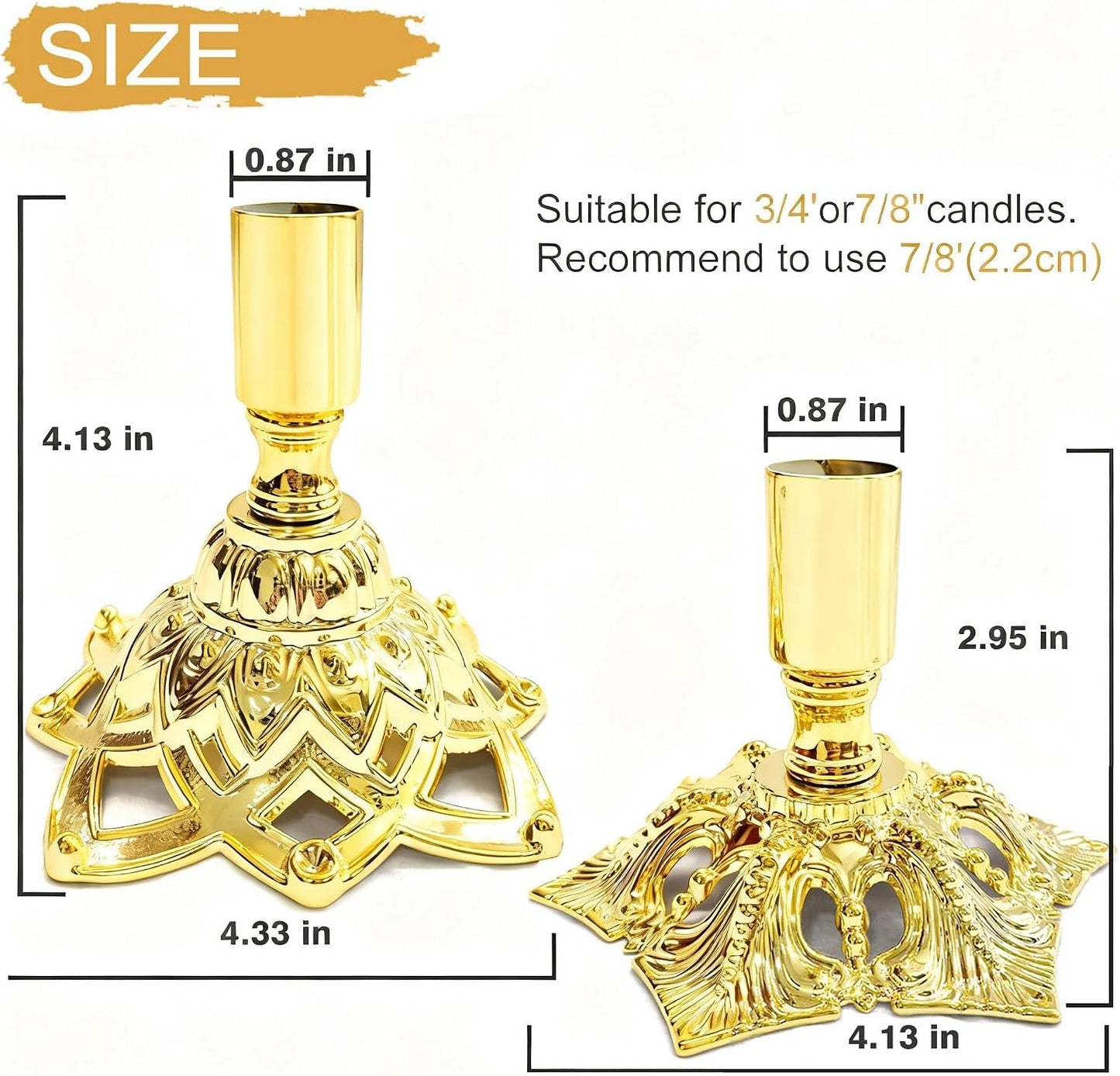 Candlestick Holders,Taper Candle Holder for Candlesticks Gold Plated Candle Metal Stick Candle Holders for