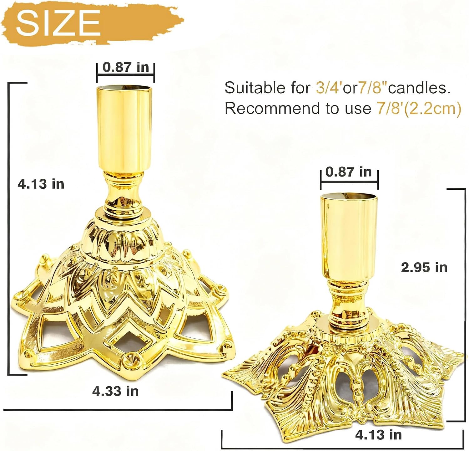 Candlestick Holders,Taper Candle Holder for Candlesticks Gold Plated Candle Metal Stick Candle Holders for