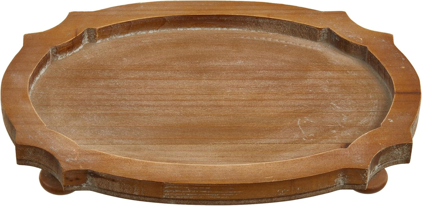Wood Serving Tray / Round / 12 x 8