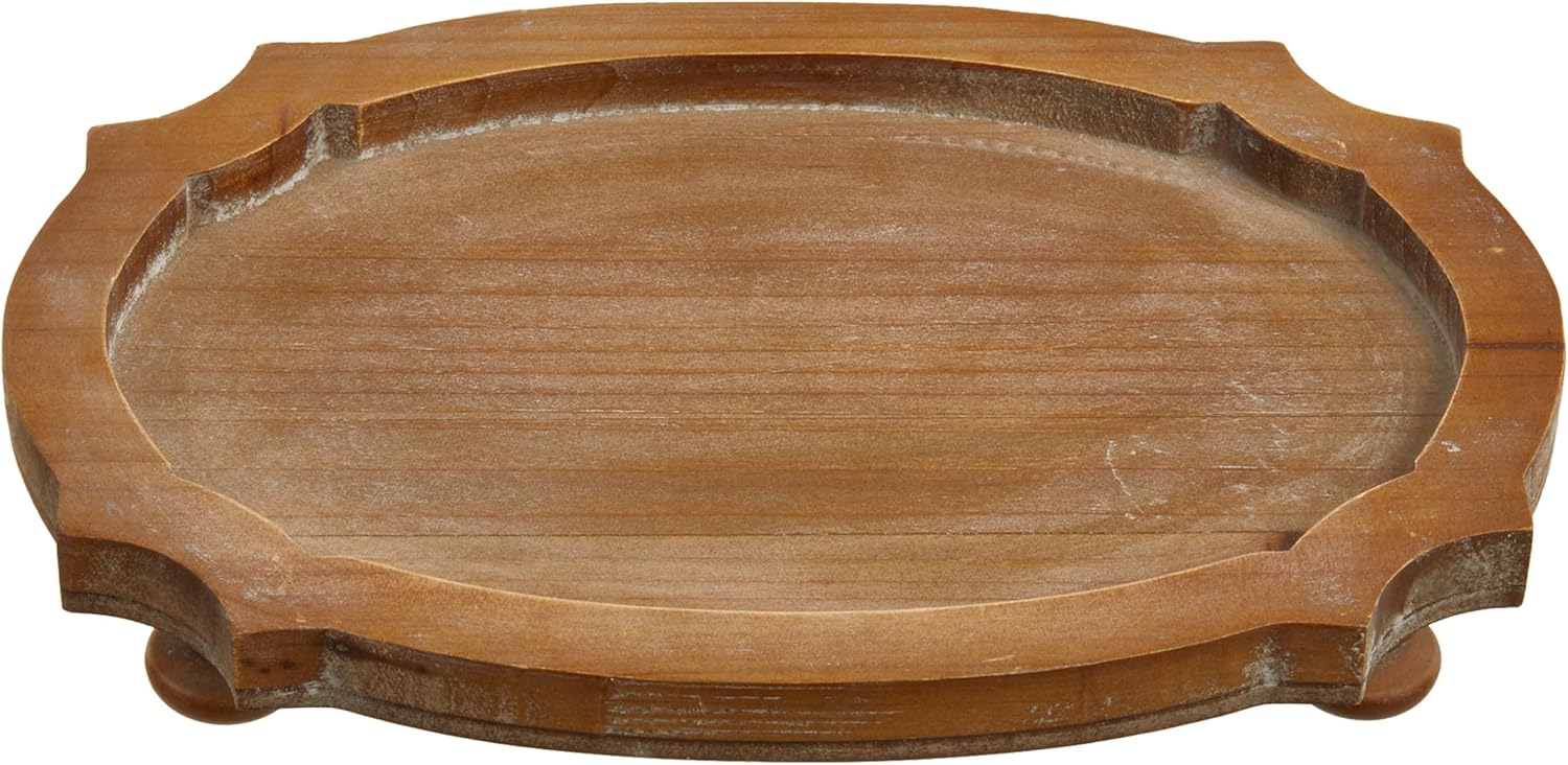 Wood Serving Tray / Round / 12 x 8