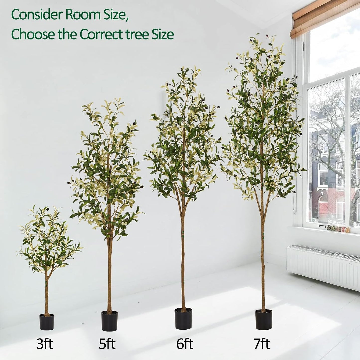 Faux Olive Tree Feet Fake Plants / 5ft / 5 Inch