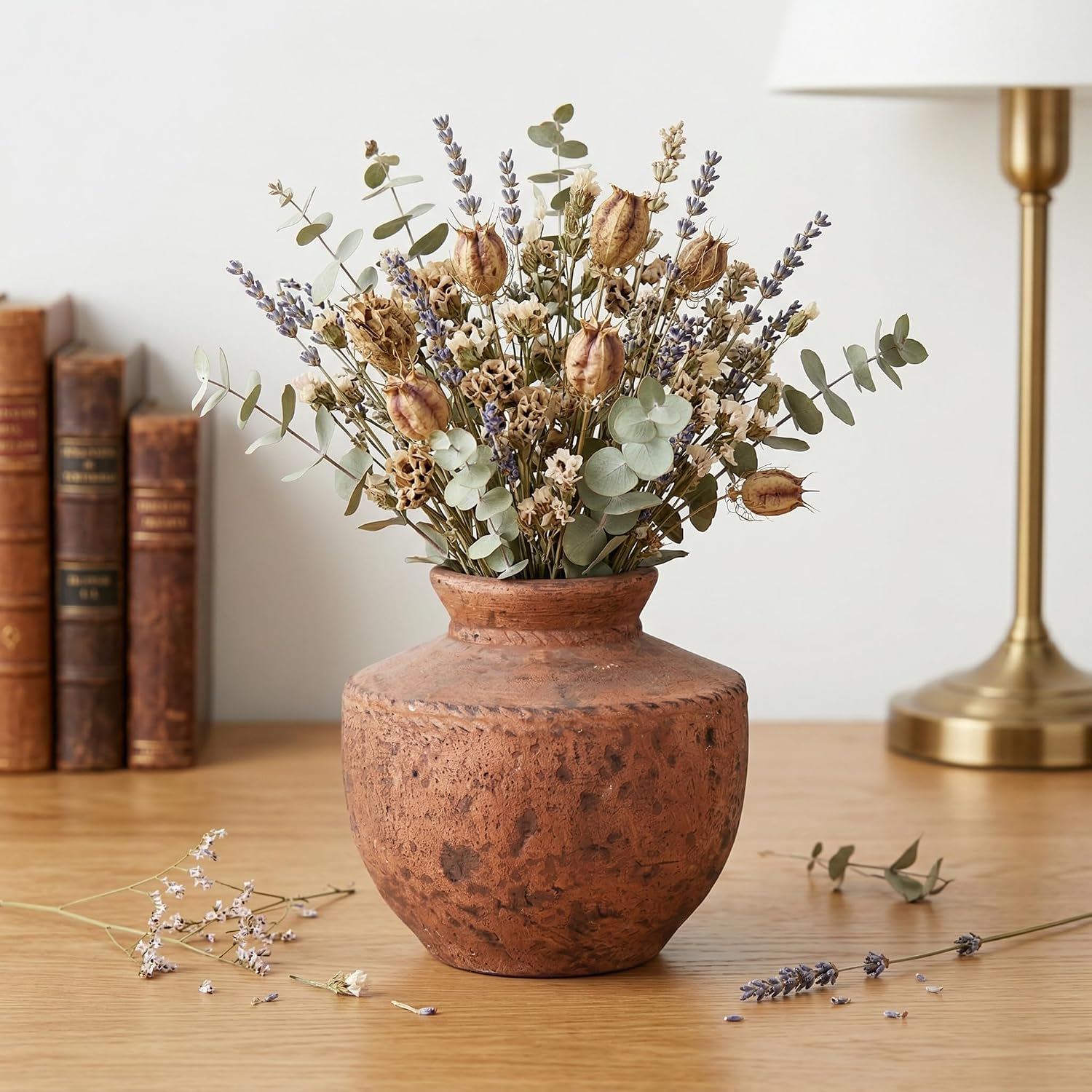 Ceramic Flower Vase / Brown / 6 Inch