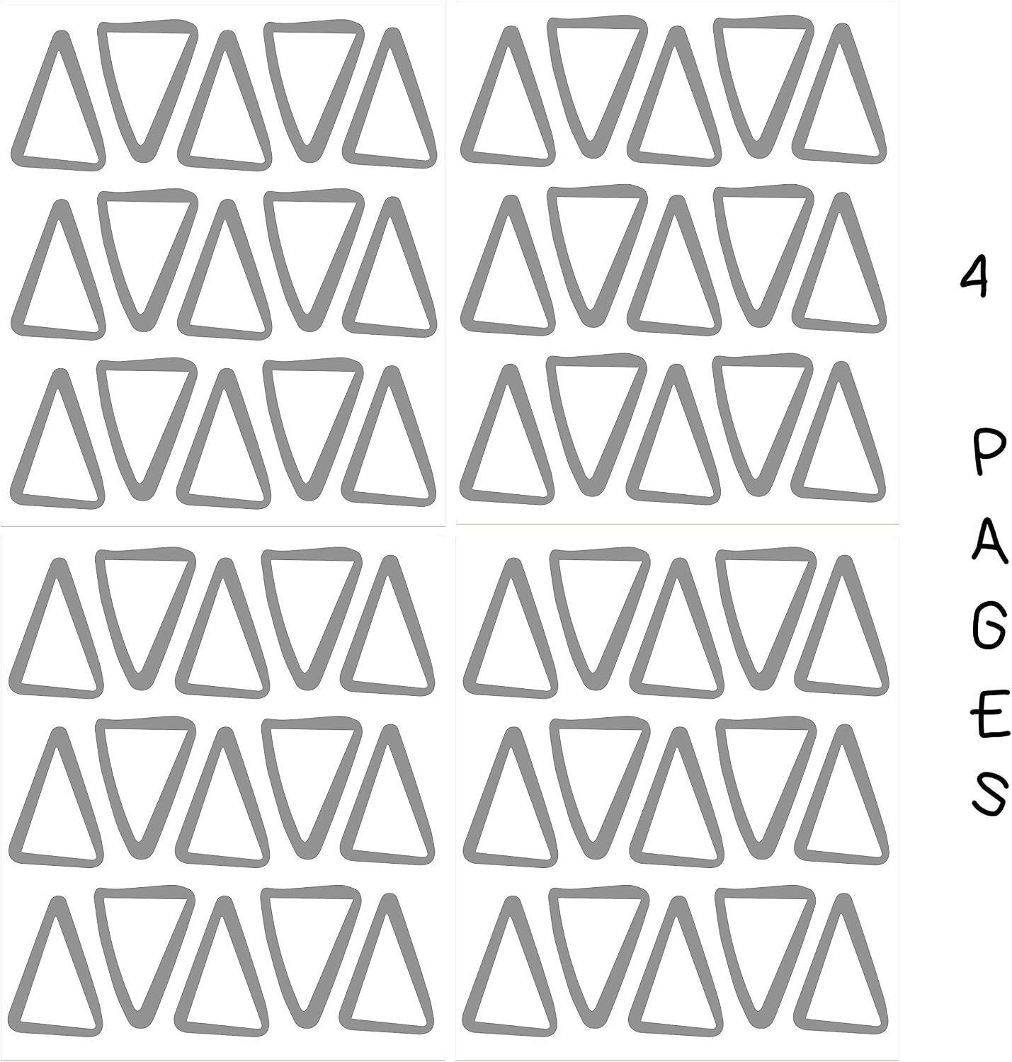 Vieli Arte Transparent Triangles Hand Drawn. Wall Vinyl Sticker Decal Decor / Grey / Set of 60