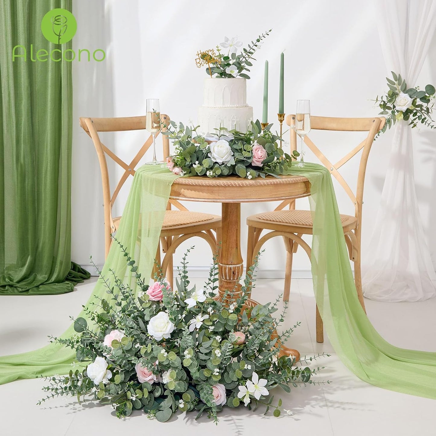 4 Kinds Artificial Stems Faux Sliver Dollar Fake / Greenery / Set of 75