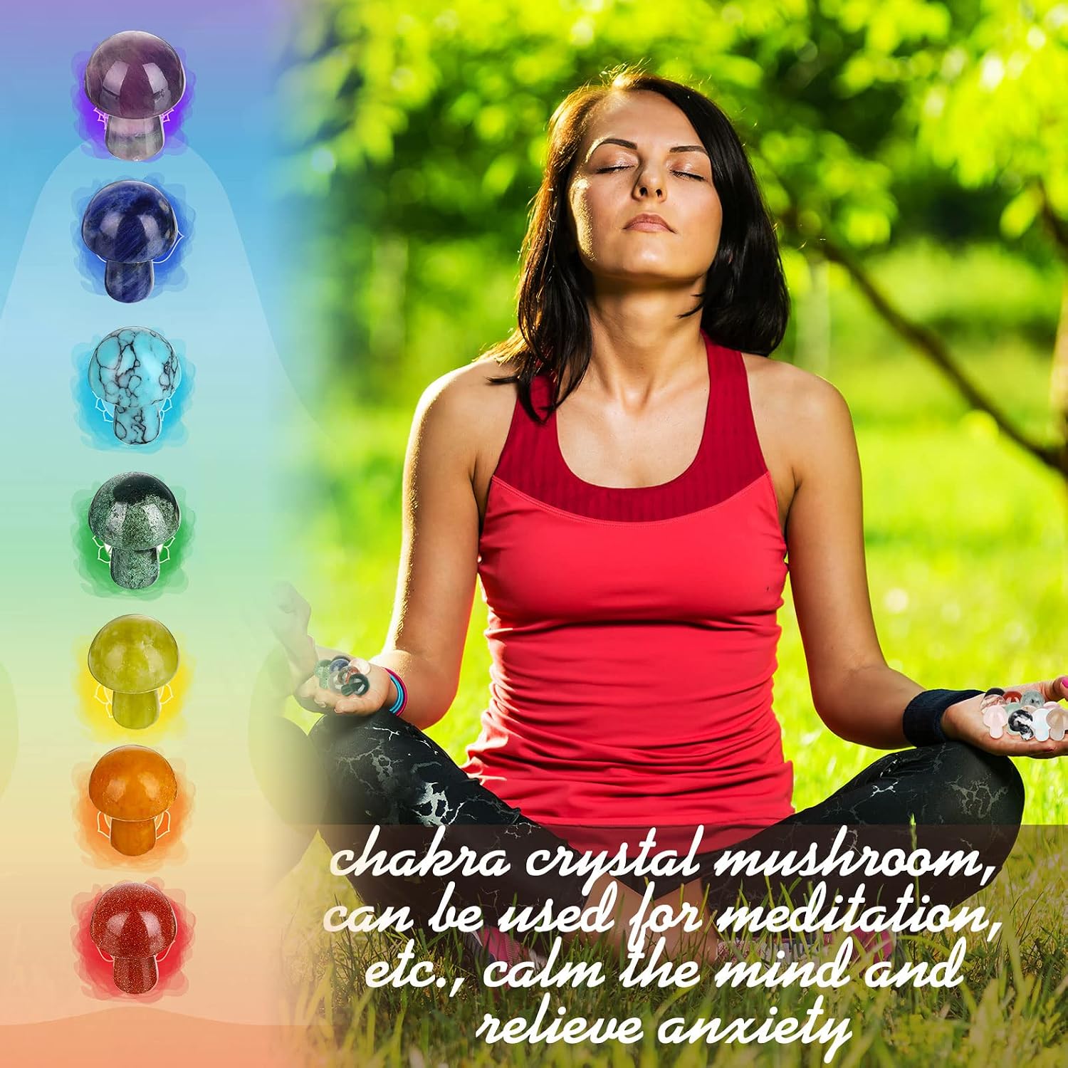 Mini Mushroom Gemstone Sculpture Decor Carved Witch Mushroom Polished / Fresh Color / Set of 48