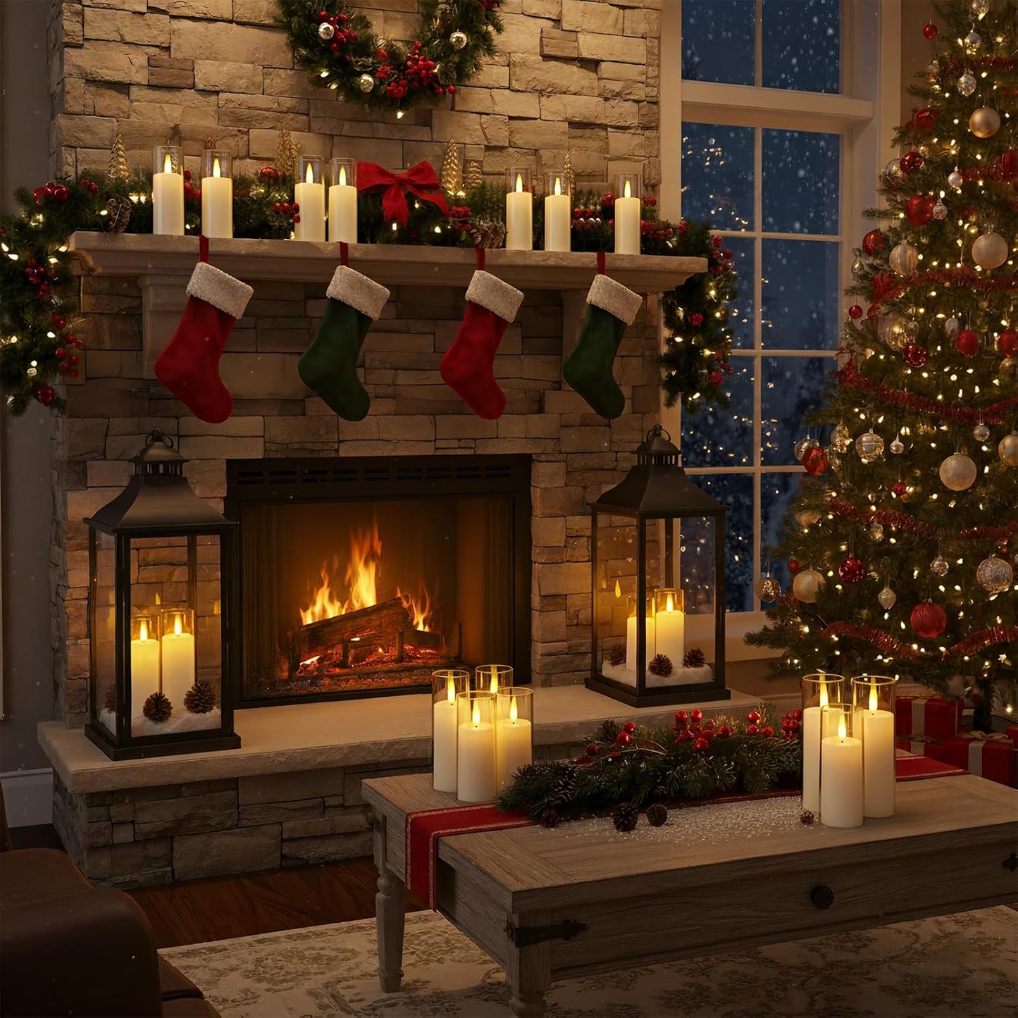 Homemory Pure White Acrylic Flameless Candles, LED Candles, Battery Operated Candles with Remote Control and Timer