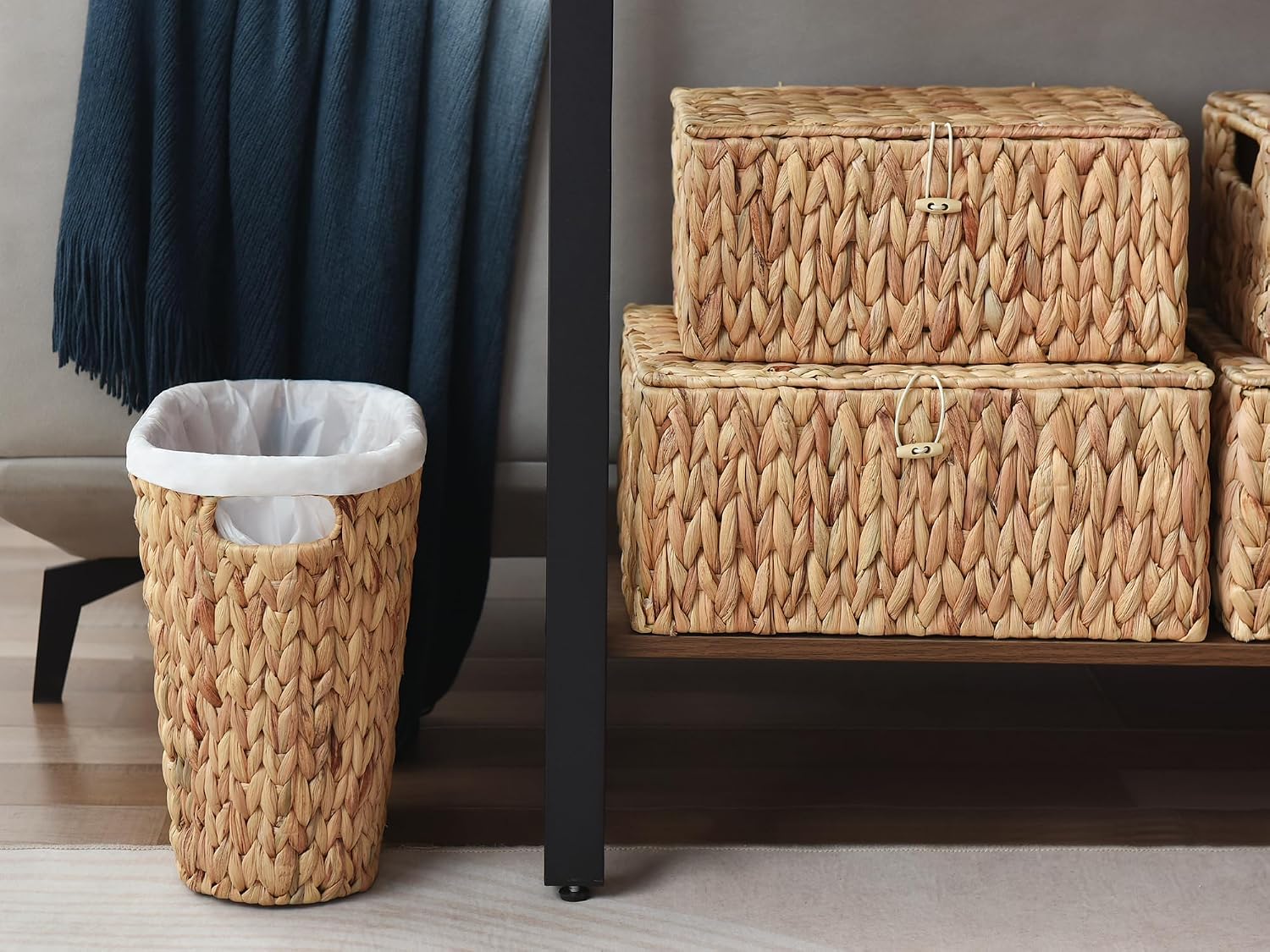 Wicker Waste Basket / Natural