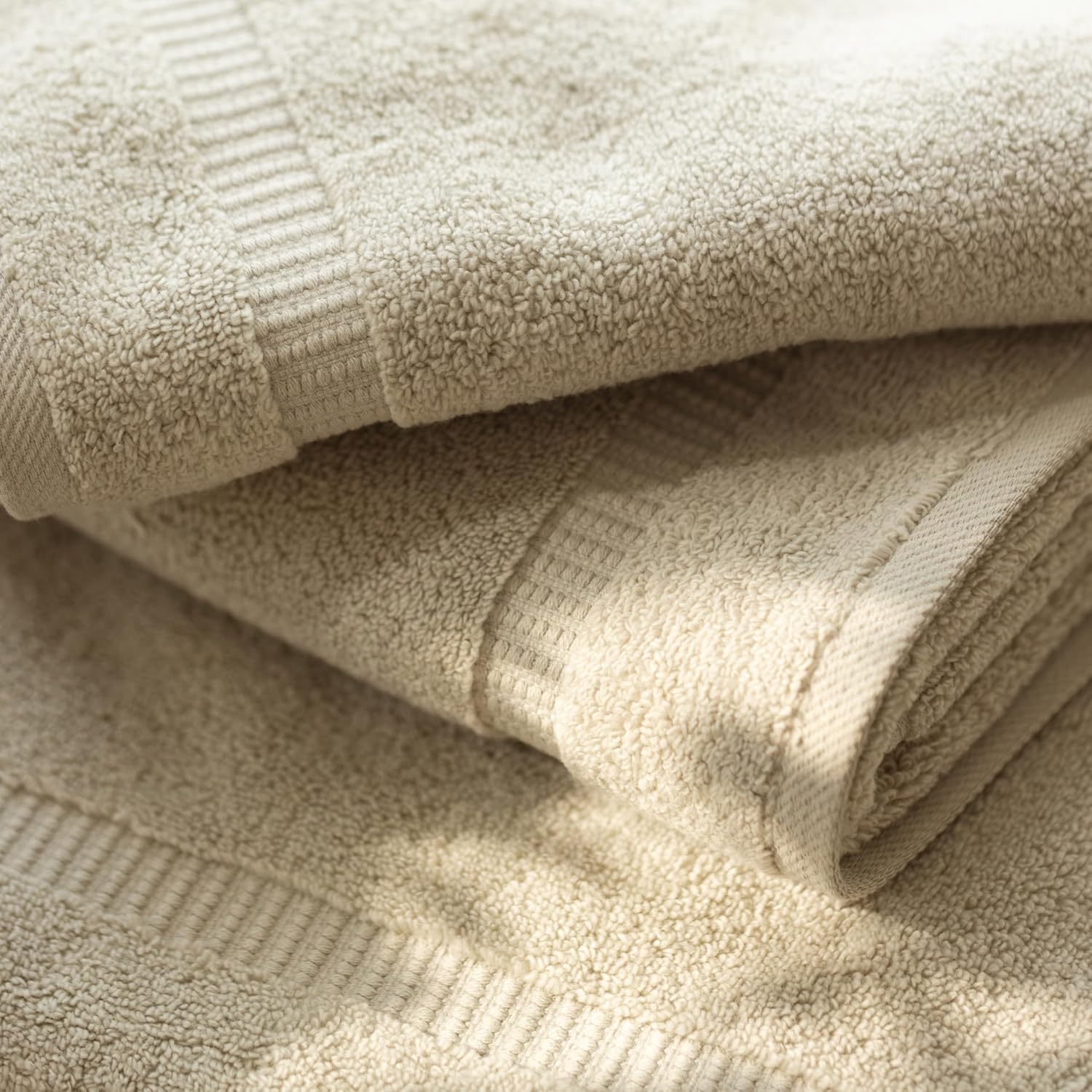 SALBAKOS 6-Piece 100% Turkish Cotton Hand Towels, 16x30 inch, Stone | Large Size Thick Super Soft Highly Absorbent