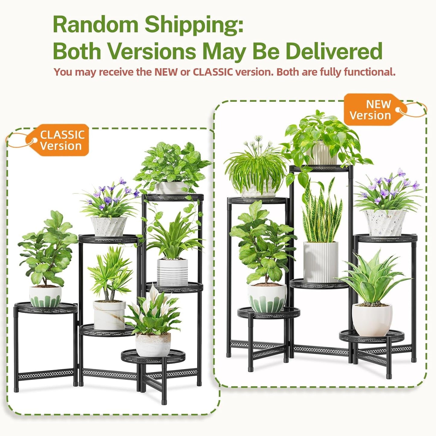 iDavosic.ly 6 Tier Large Plant Stand Indoor Outdoor, 10 In Tray, Iron Black | Tiered Metal Corner Heavy Duty Multiple