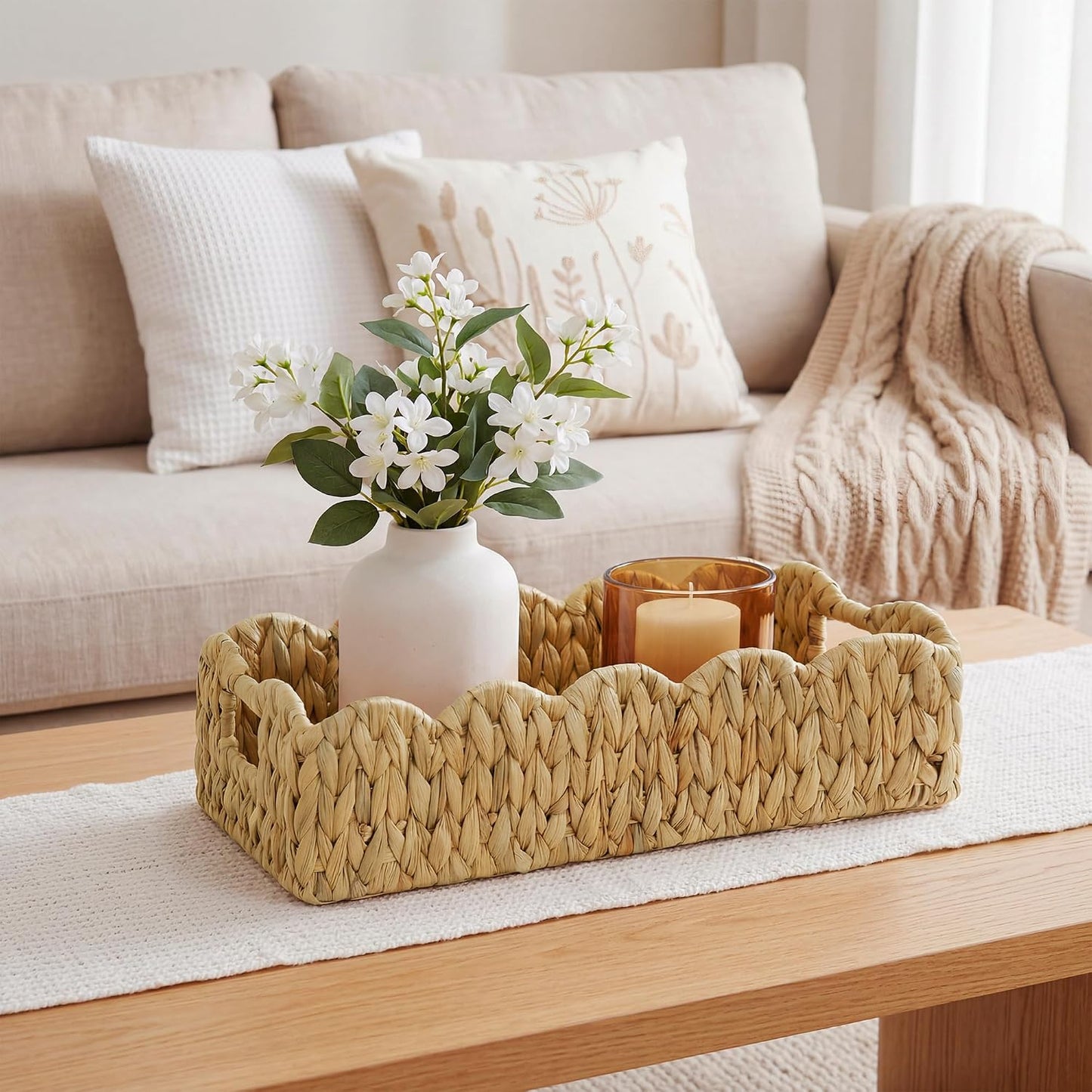 Scalloped Basket / Toilet Paper Basket / Single Basket / Natural
