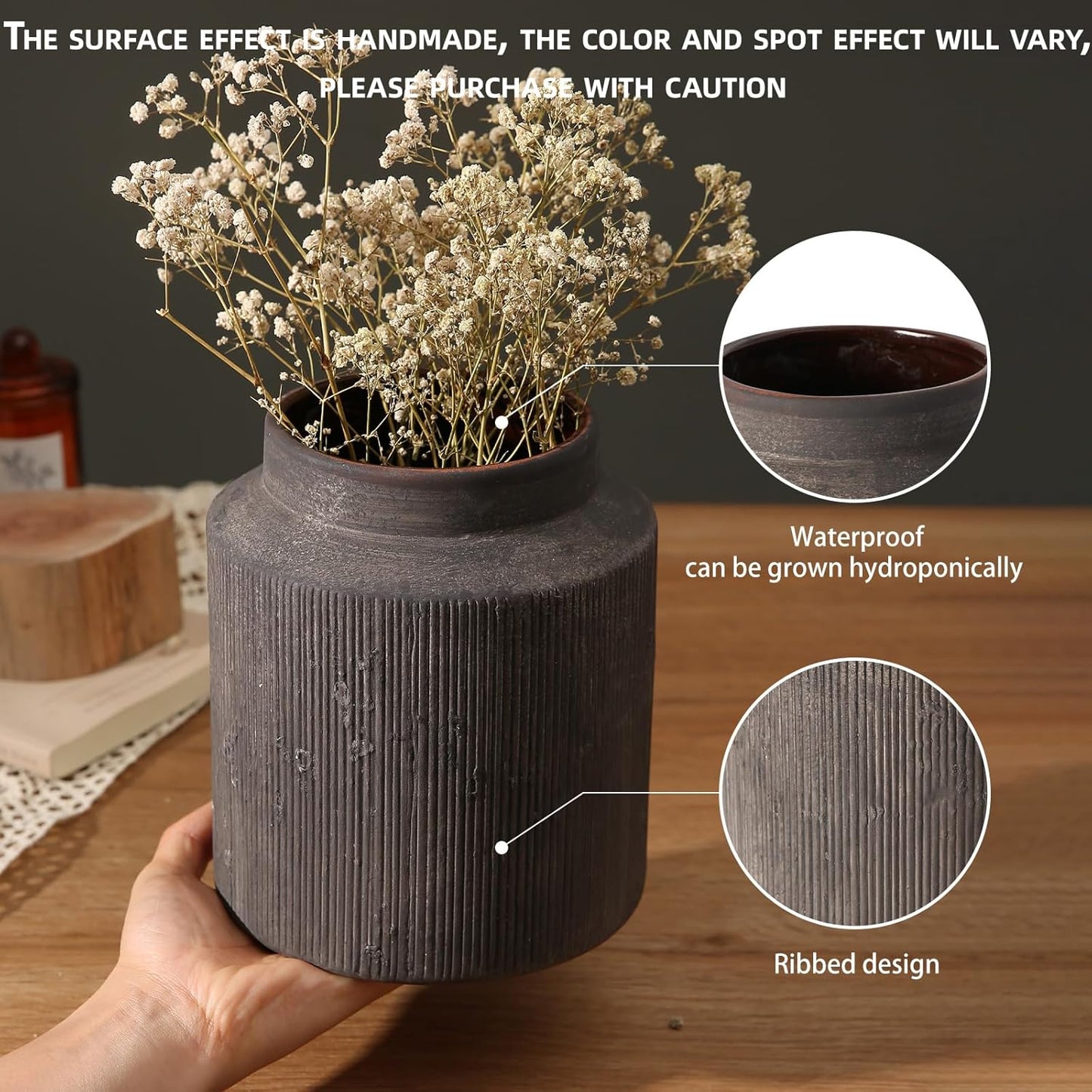Rustic Vases / Dark Brown / 6.1 x 7