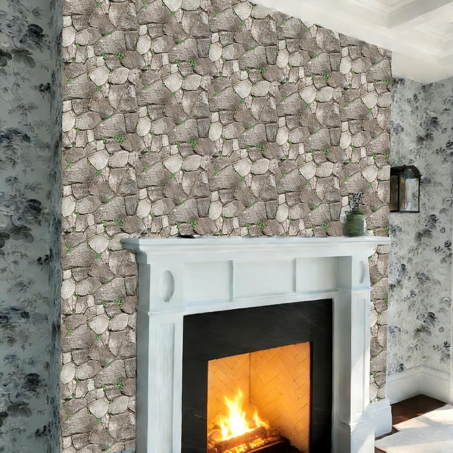 3D Panels Peel and Stick,Simulated Stone Wall,PVC Waterproof Self Adhesive Decorative for Interior Wall Decor,Living