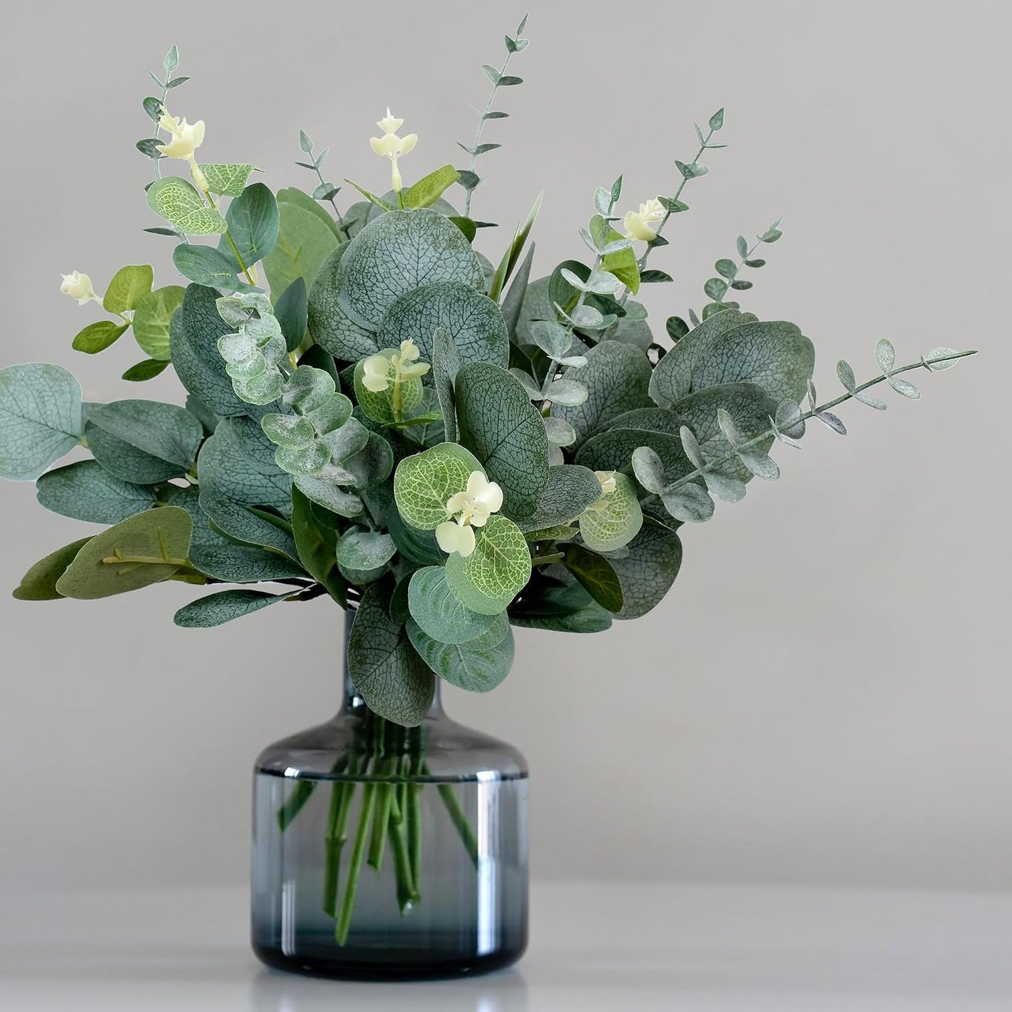 Seeded Faux Greenery Stems Bulk / 3 Kinds / Silver / Set of 60