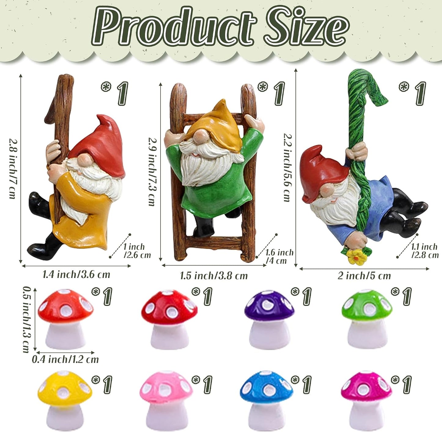 Mini Mushrooms for Plant Pot Decor / Set of 8