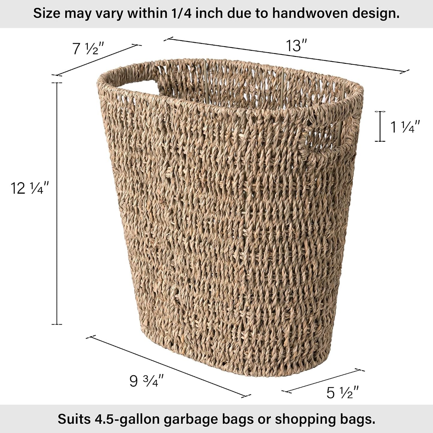 Wicker Waste Basket / Natural