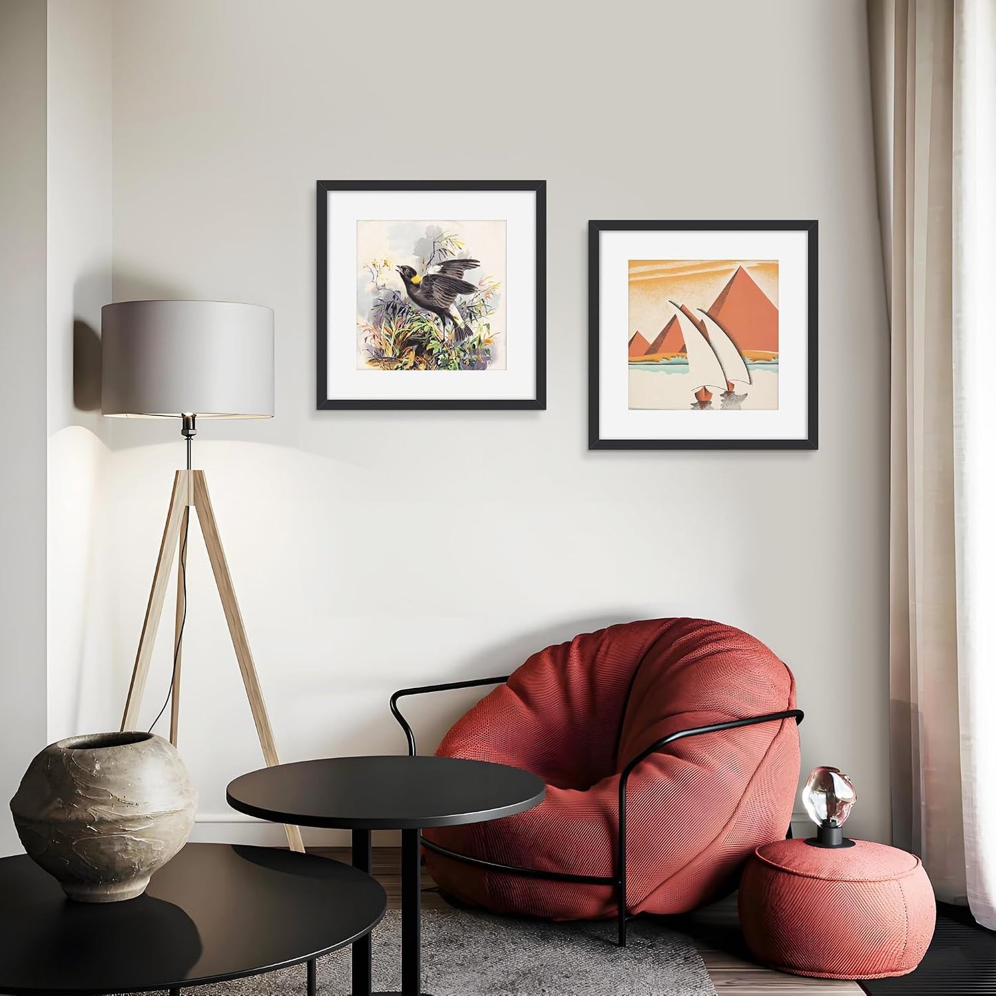16x16 Black Picture Frame, Poster Frame for Wall, 3 Pack | Fits 12x12 Photos With Mat or 16x16 Without Mat, Square Wall