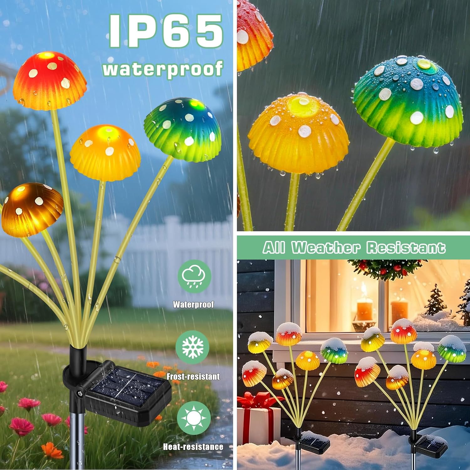 Solar for Outside / Mushroom Lights / Set of 2