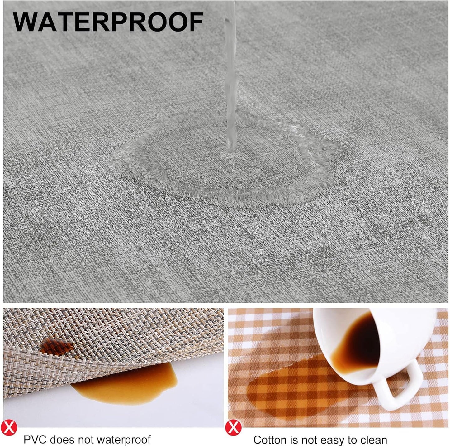 Faux Leather Heat Resistant Placemats 6 Packs, Waterproof Wipeable Dining PU Place Mats for Indoor & Outdoor, Easy to