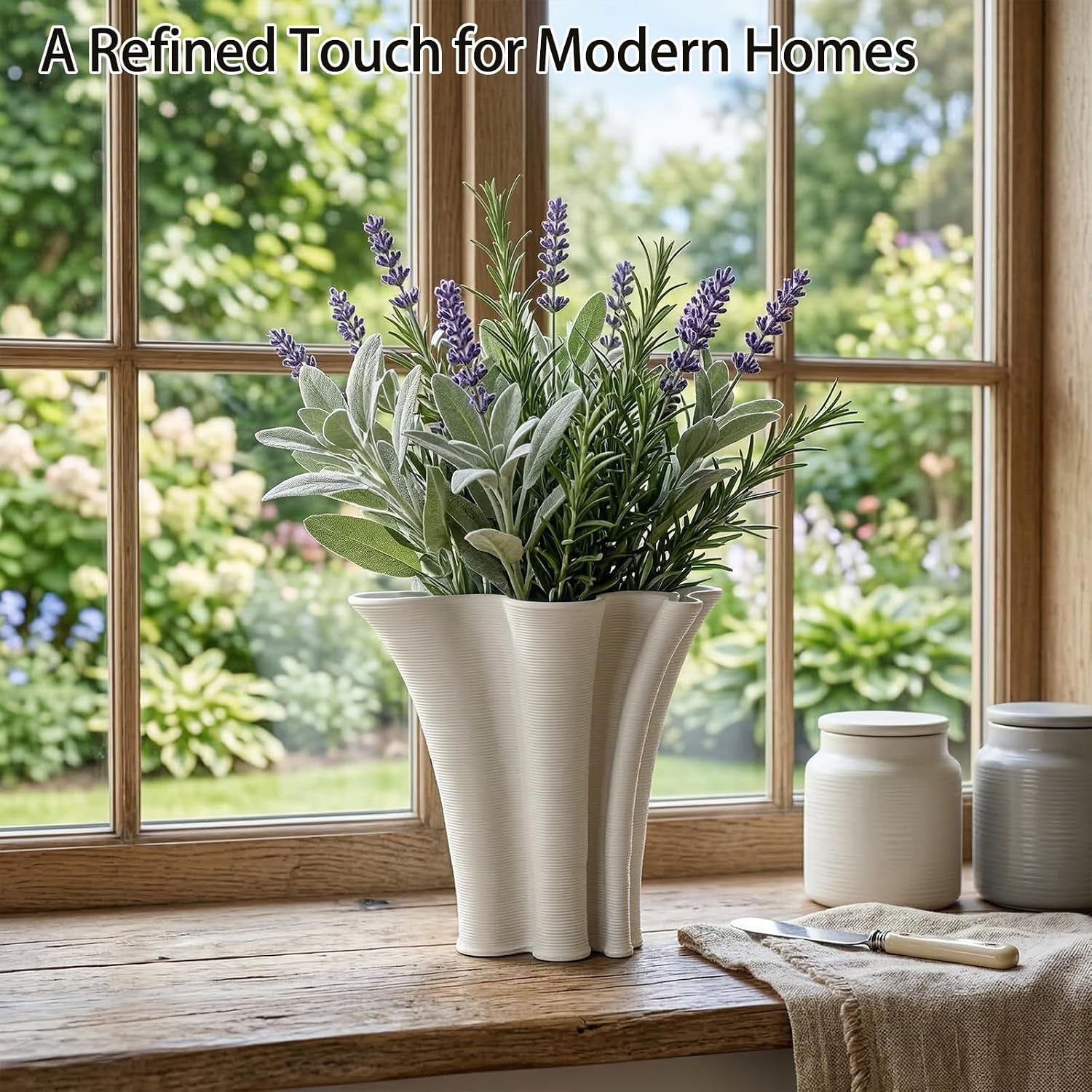 White Ceramic Vase / White-b, 5.9 Inch