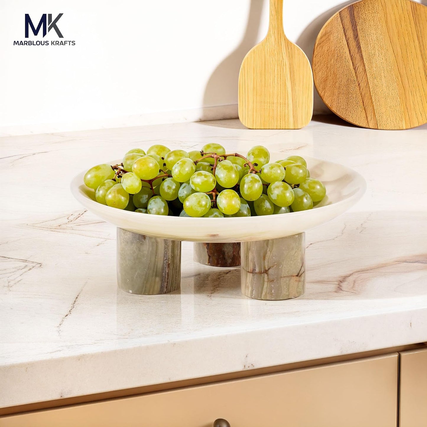 Fruit Tray / Onyx Marble Decorative Tray Handmade Natural Stone Jewelry Dish / Green / 8 Inch