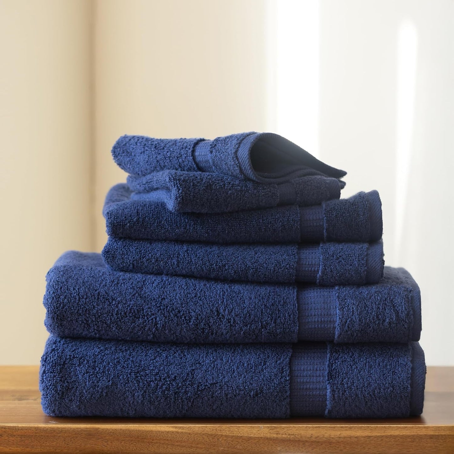 SALBAKOS - Luxury 6 Piece Towel Set, 100% Turkish Cotton, Quick Drying, Highly Absorbent & Comfy, Includes 2 Bath
