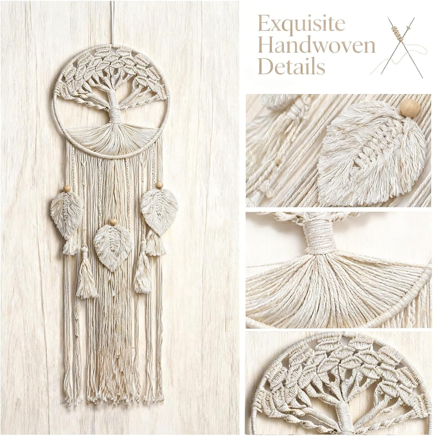 Macrame Wall Hanging Dream Catcher Tree of Life Boho Wall Art / 01-tree of Life