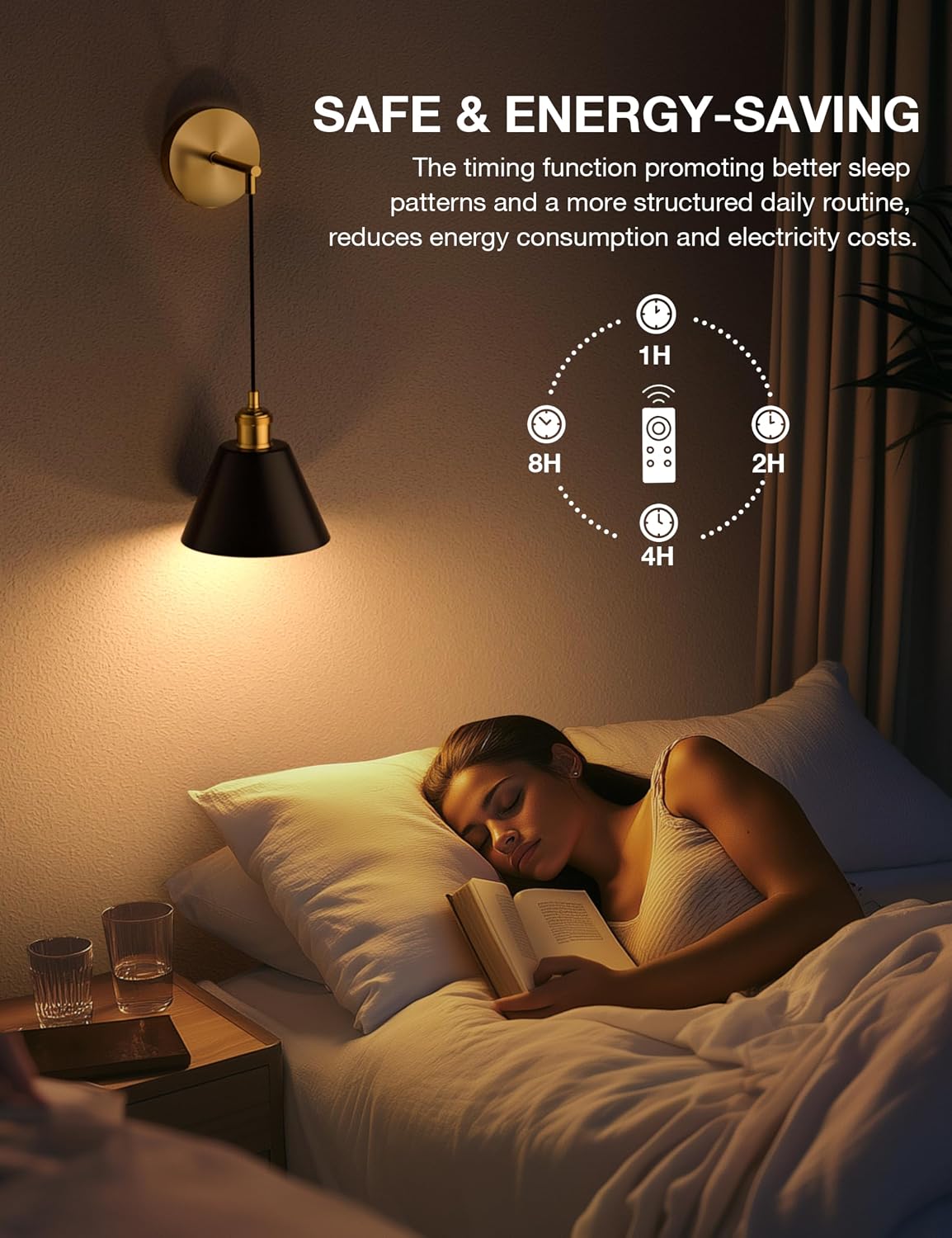 Gold & Black Battery Operated Wall Sconce Set of 2, 5200mAh Dimmable Detachable Bulbs and Remote Wireless Rechargeable