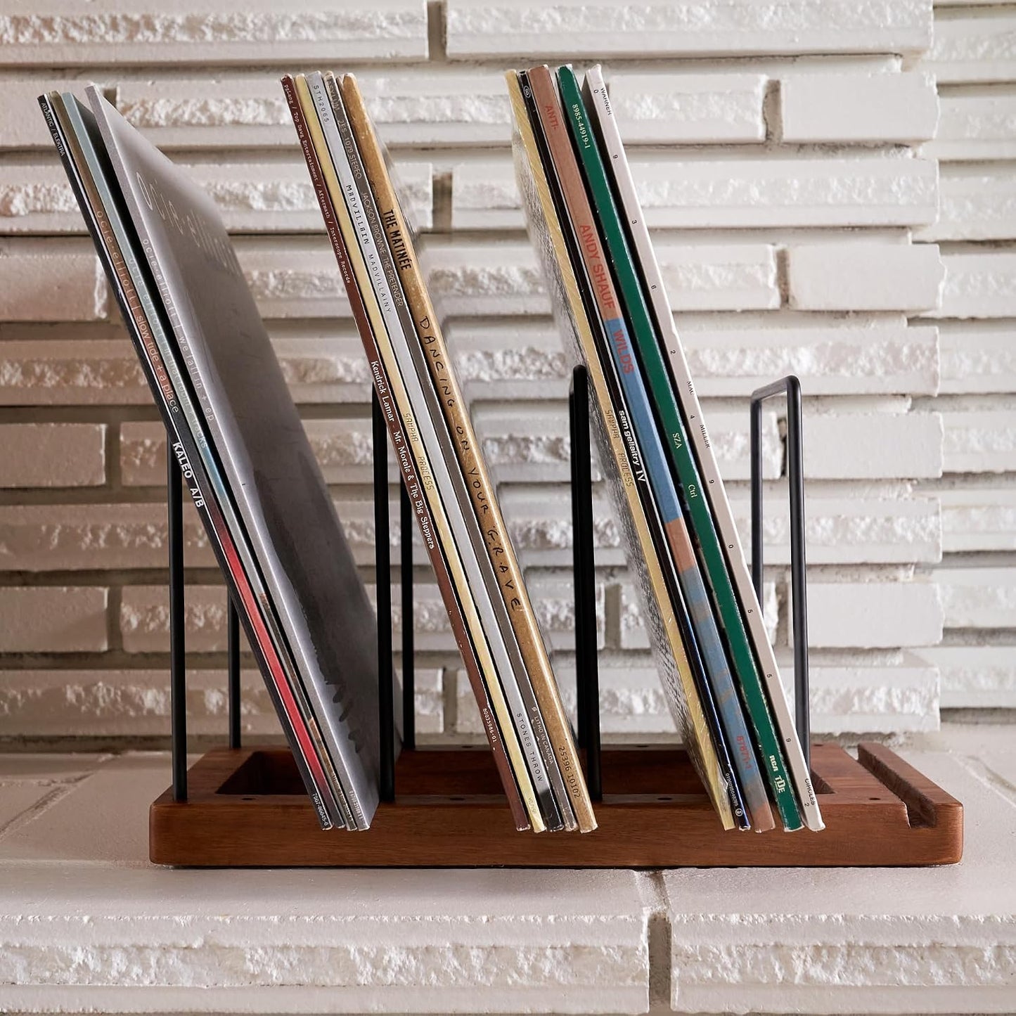 Decorative Vinyl Record Storage For Up to 75 Single Records - LP Holder | Neatly Holds Up to 75 Records - Sleek