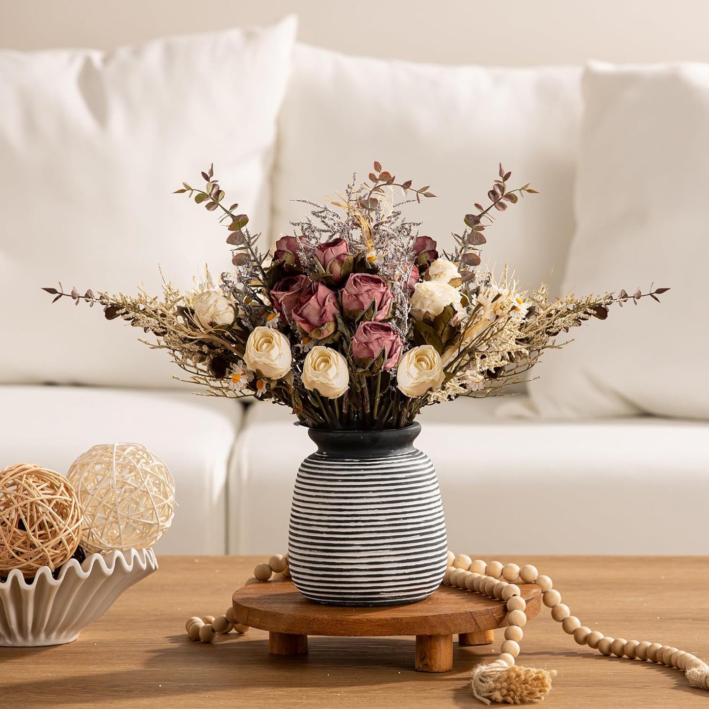 Ceramic Rustic Vase / 6" H - Black