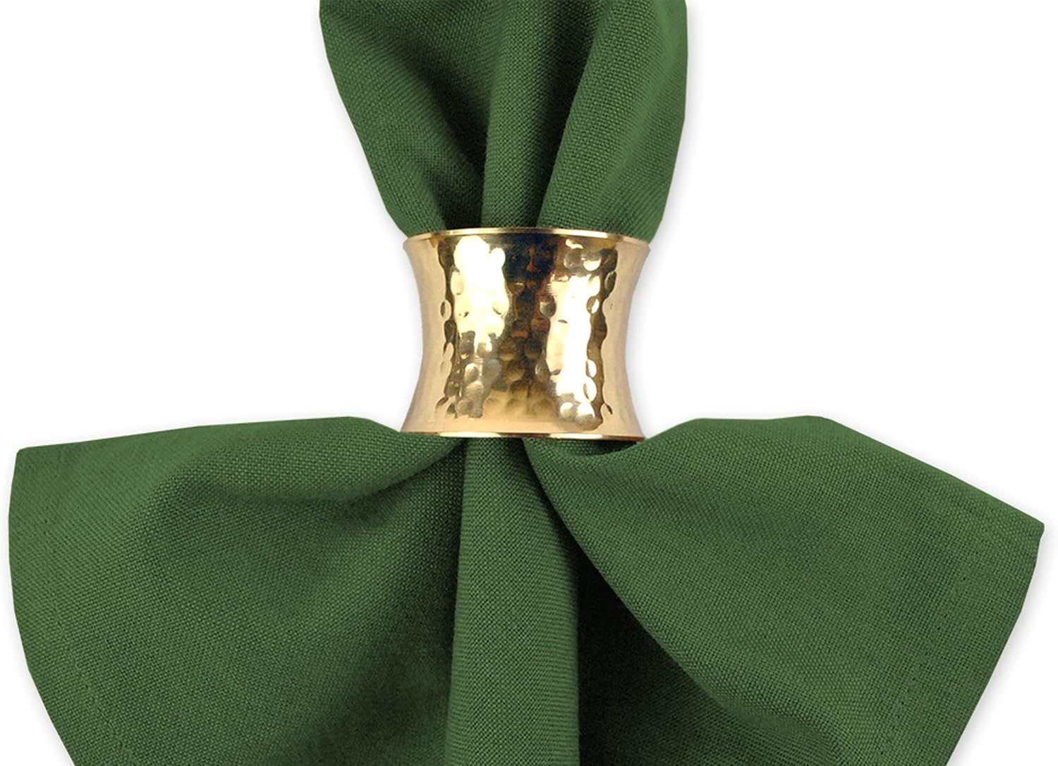 DII Decorative Buffet Basics Napkin Ring Set, Hammered Gold, 12 Count