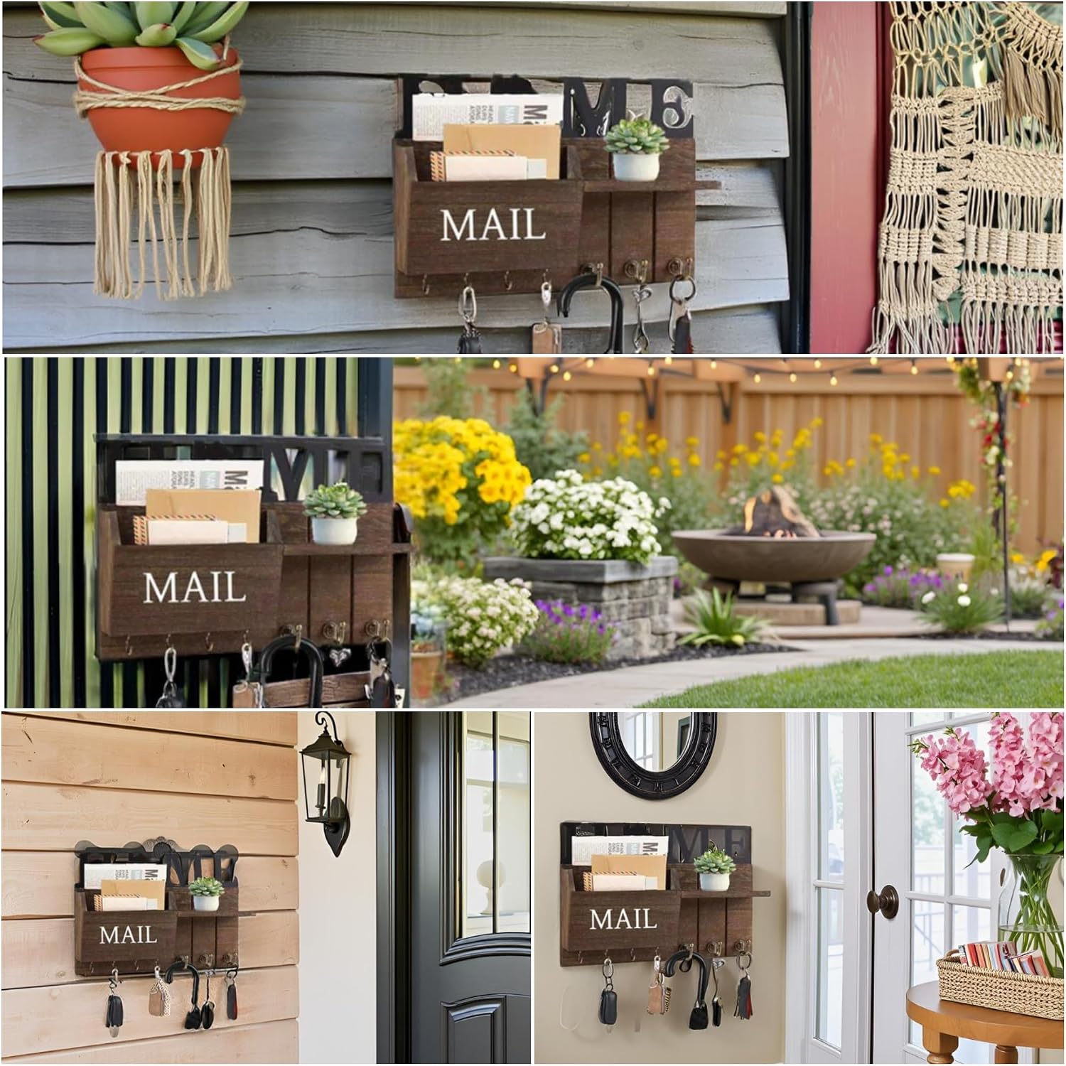 Rustic Wall Key Holder / Brown