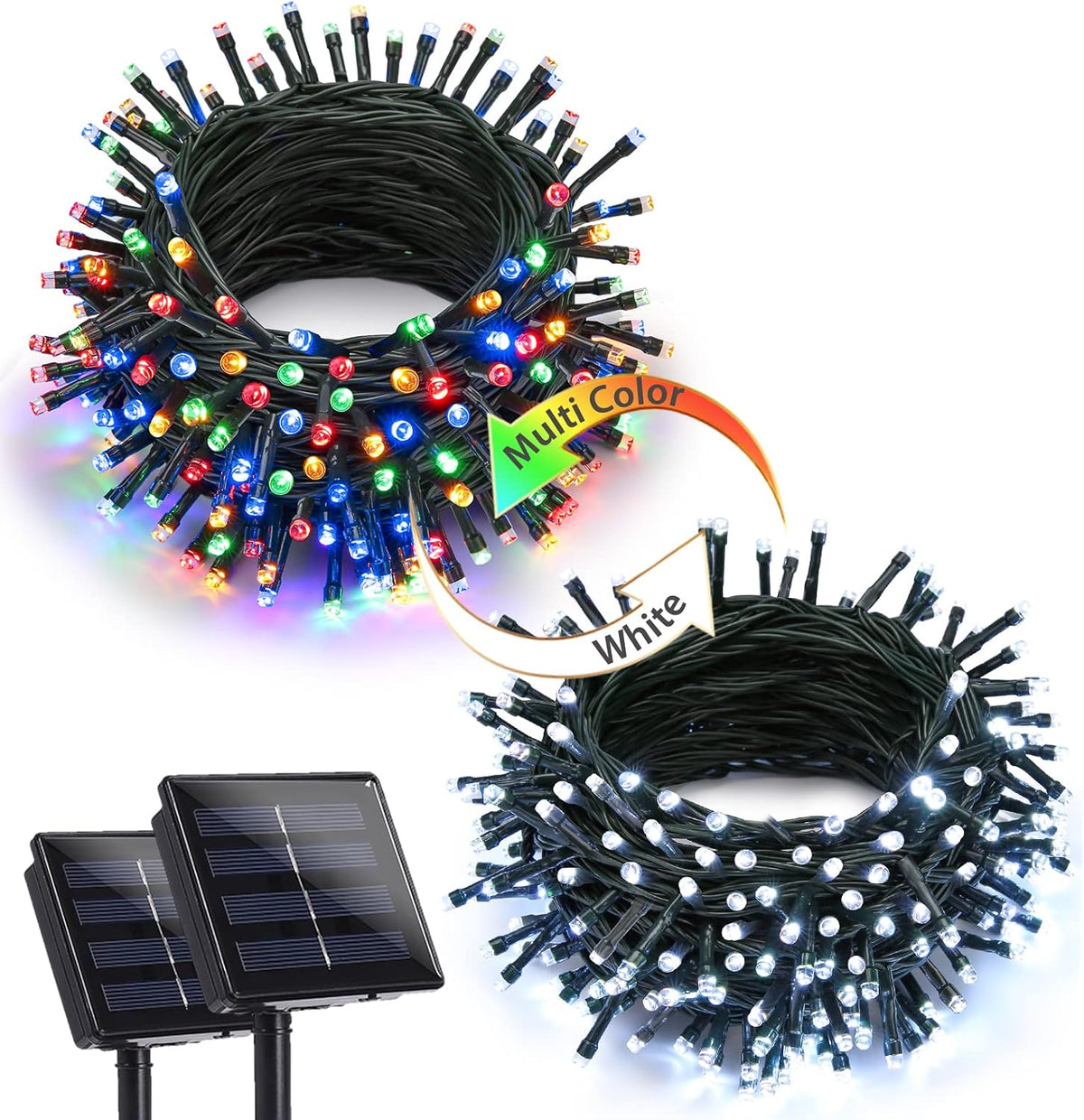 Joomer Solar Christmas Lights, 2PACK Total 144FT 400LED Color Changing