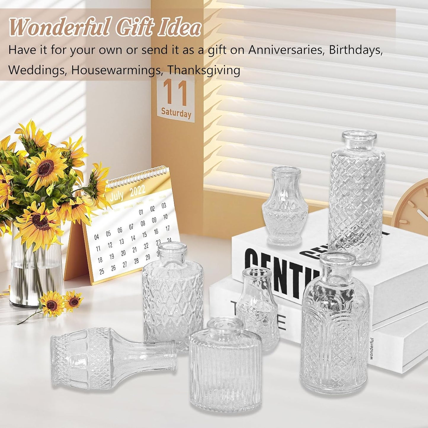 Glass Bud Vases / Clear / Set of 40