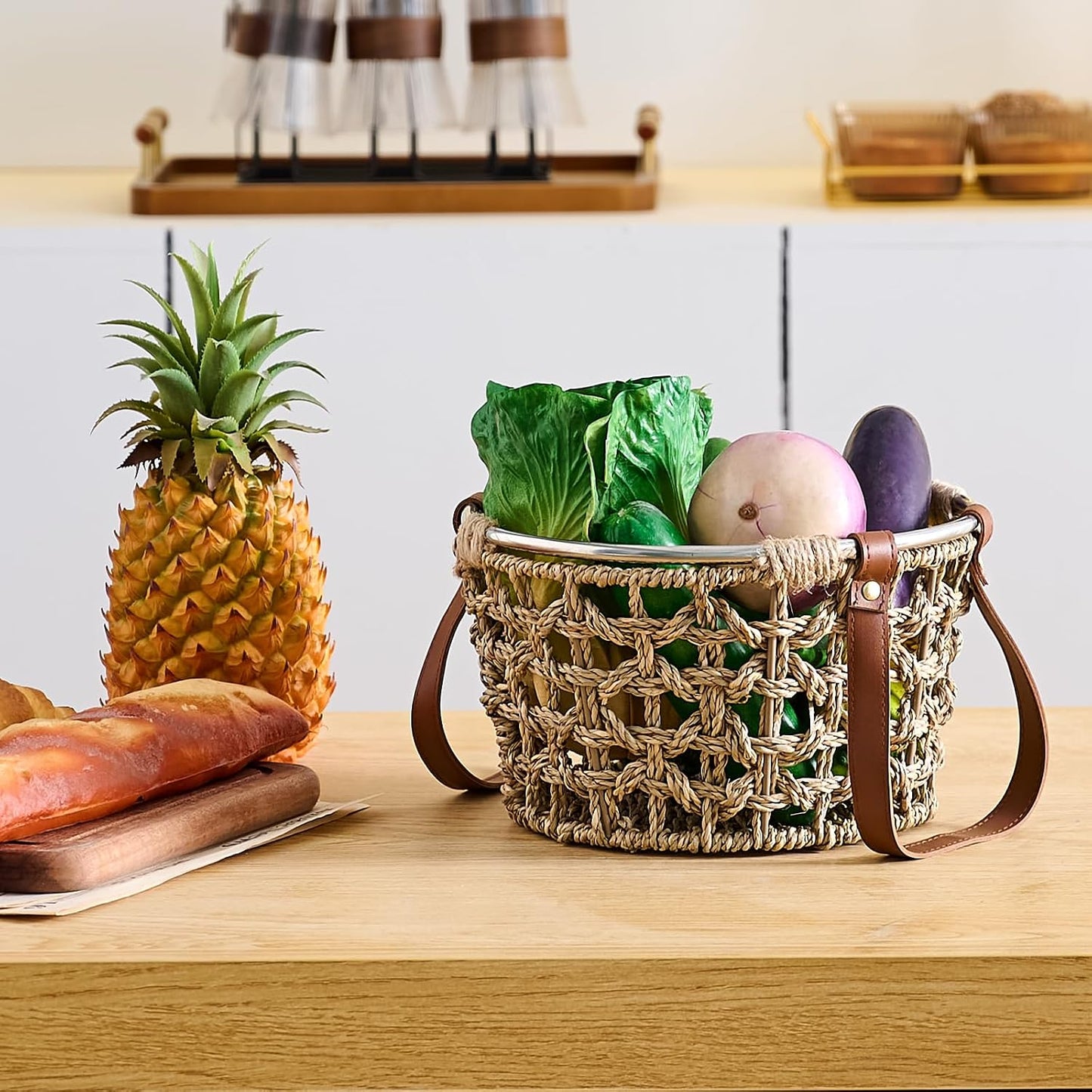 Farmhouse Seagrass Egg Baskets / Round-seagrass