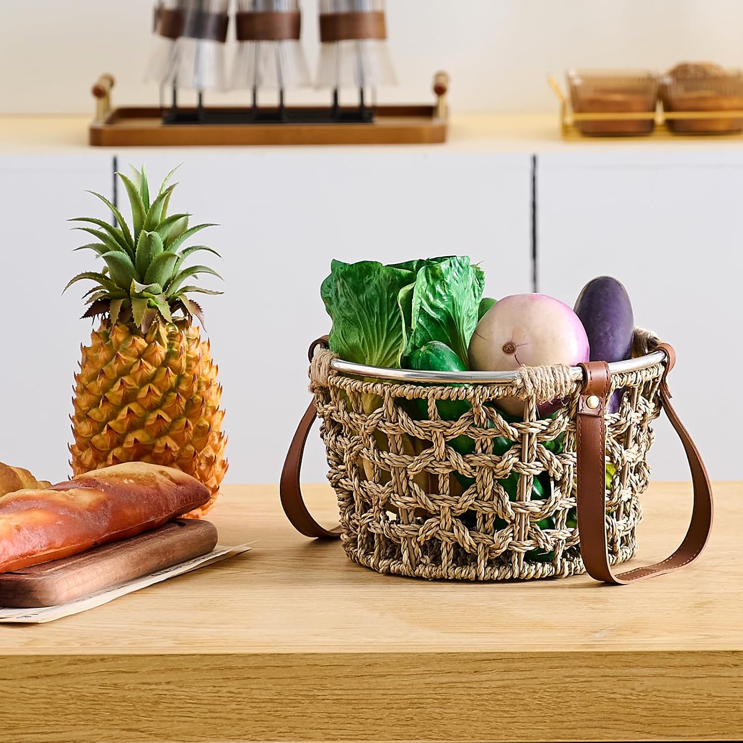 Farmhouse Seagrass Egg Baskets / Round-seagrass