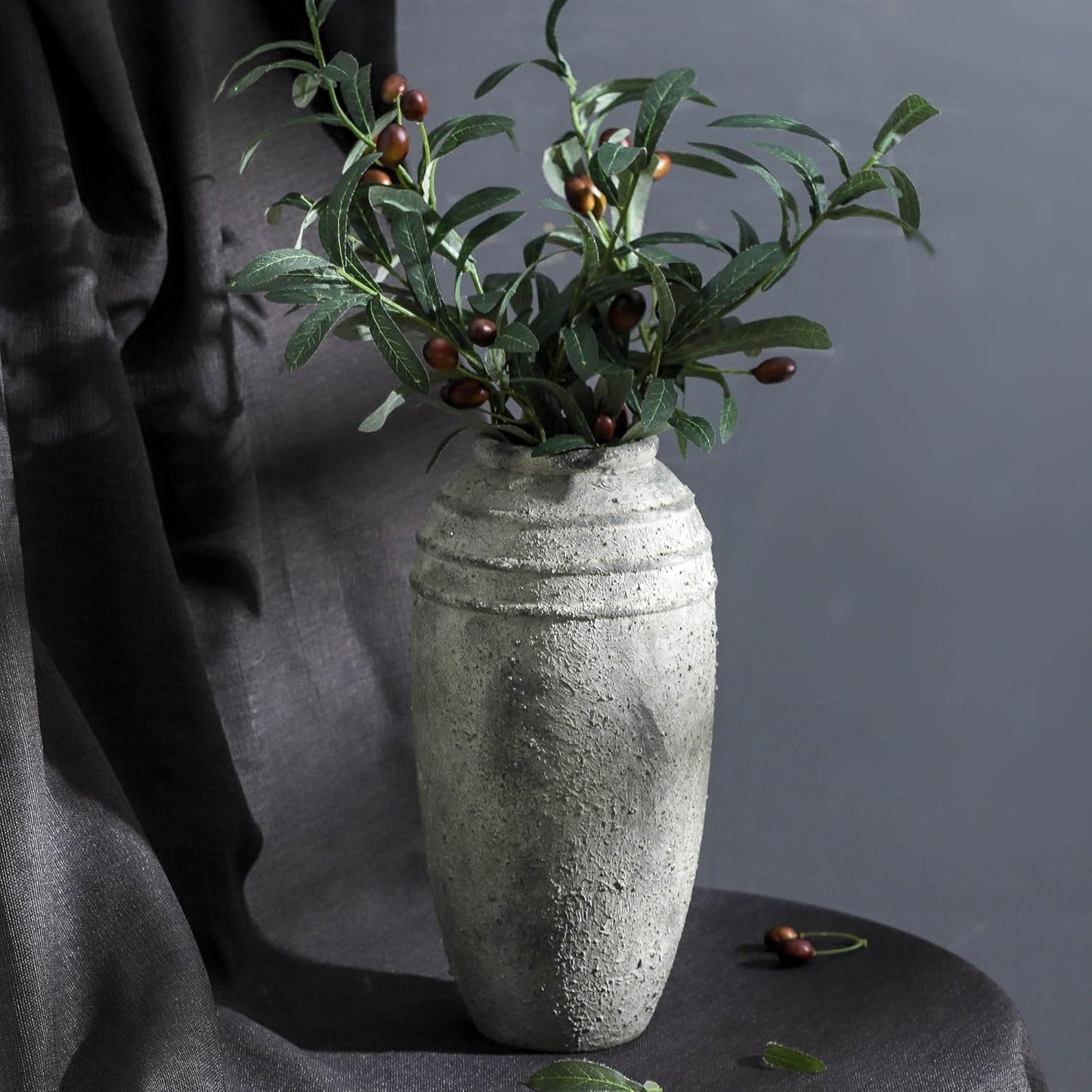 Large Ceramic Rustic Vase / 101-3-12.87in / 12.87 Inch