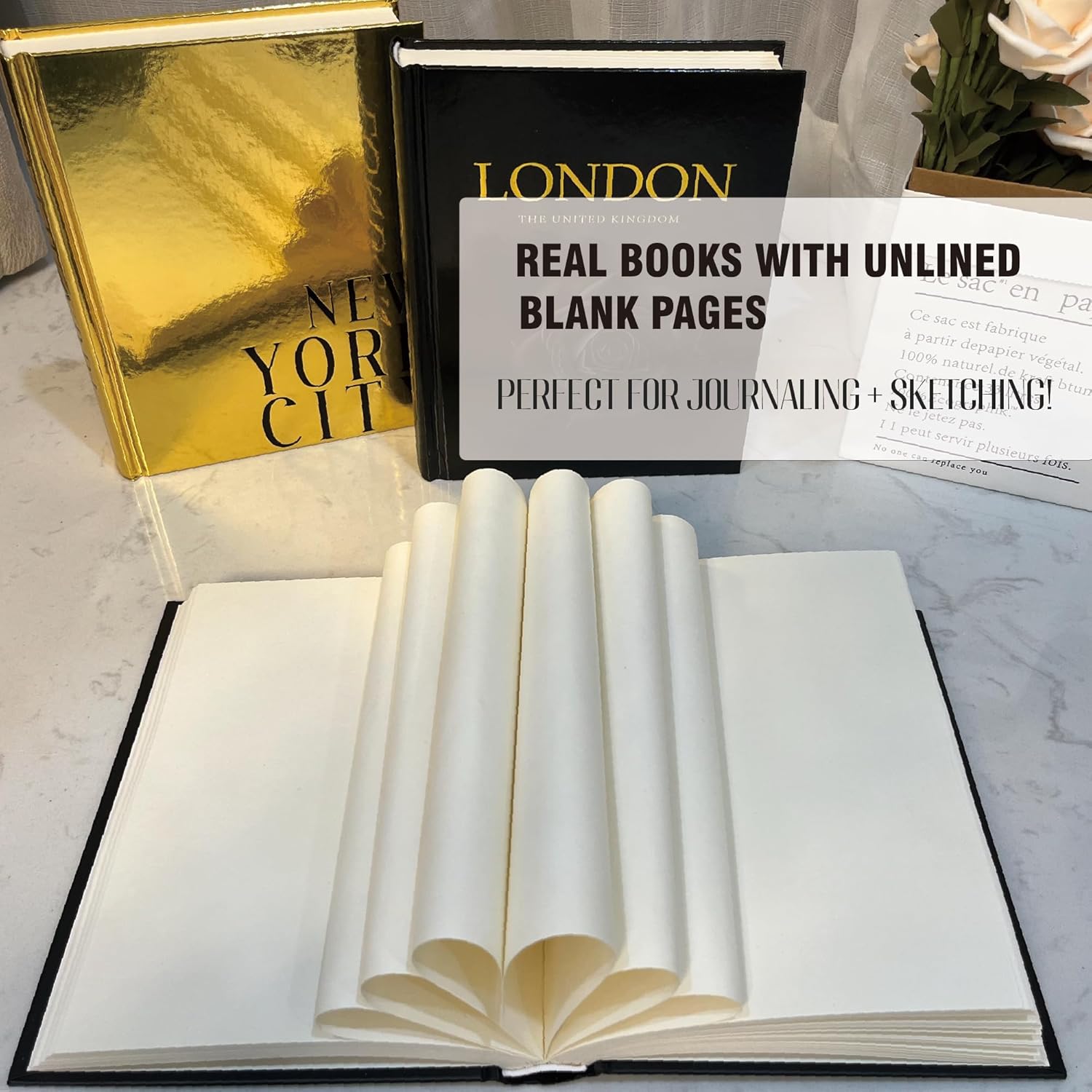 Modern Style Coffee Table Book Decor / Gold