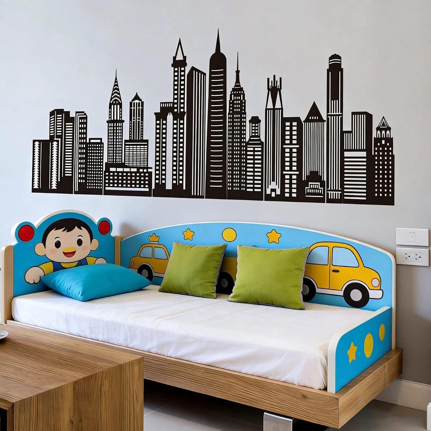 City Skyline Wall Stickers / Large / Black